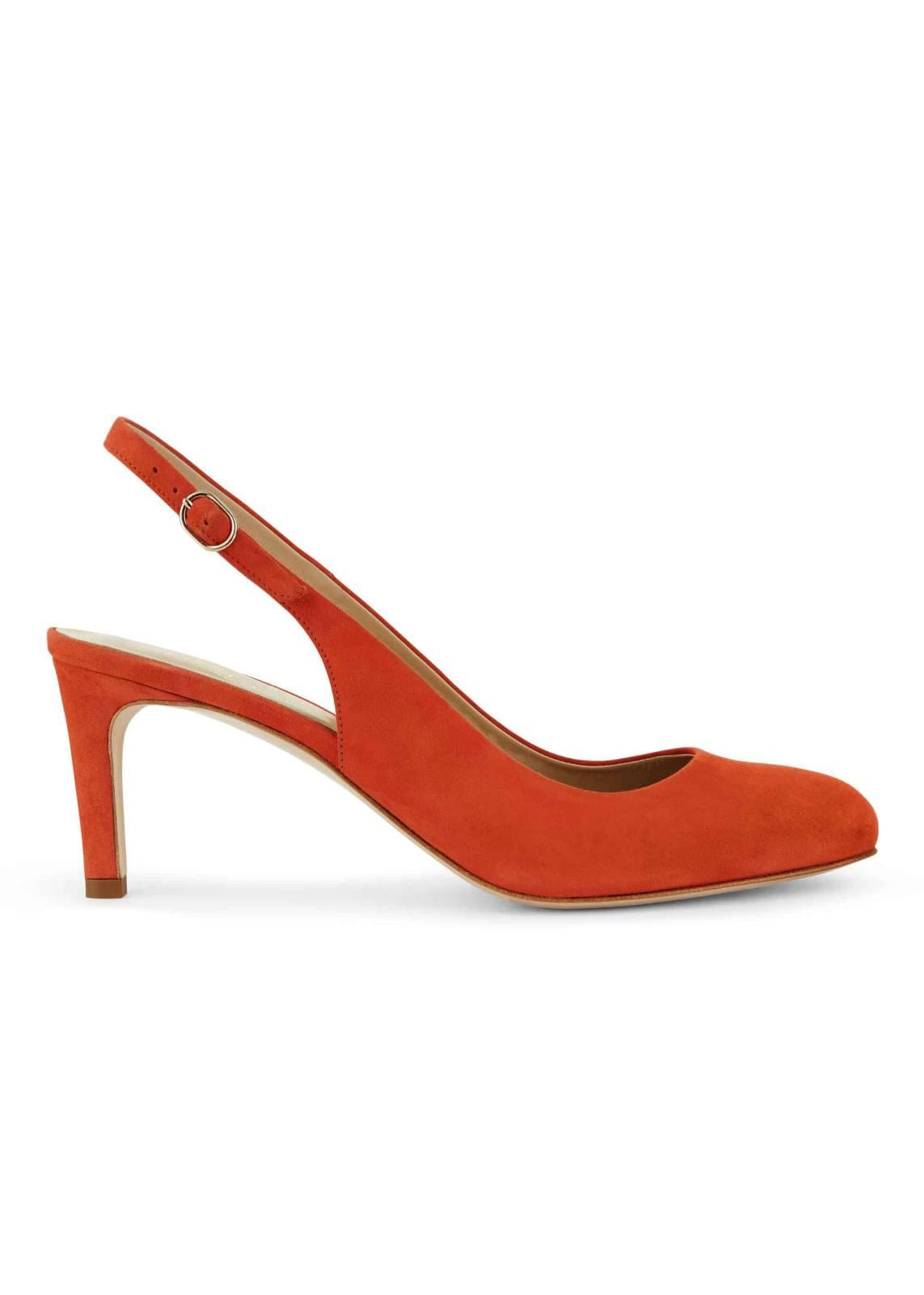 Hobbs Leather Sophia Slingback Suede Shoe Flame Orange EU36 UK3 RRP139