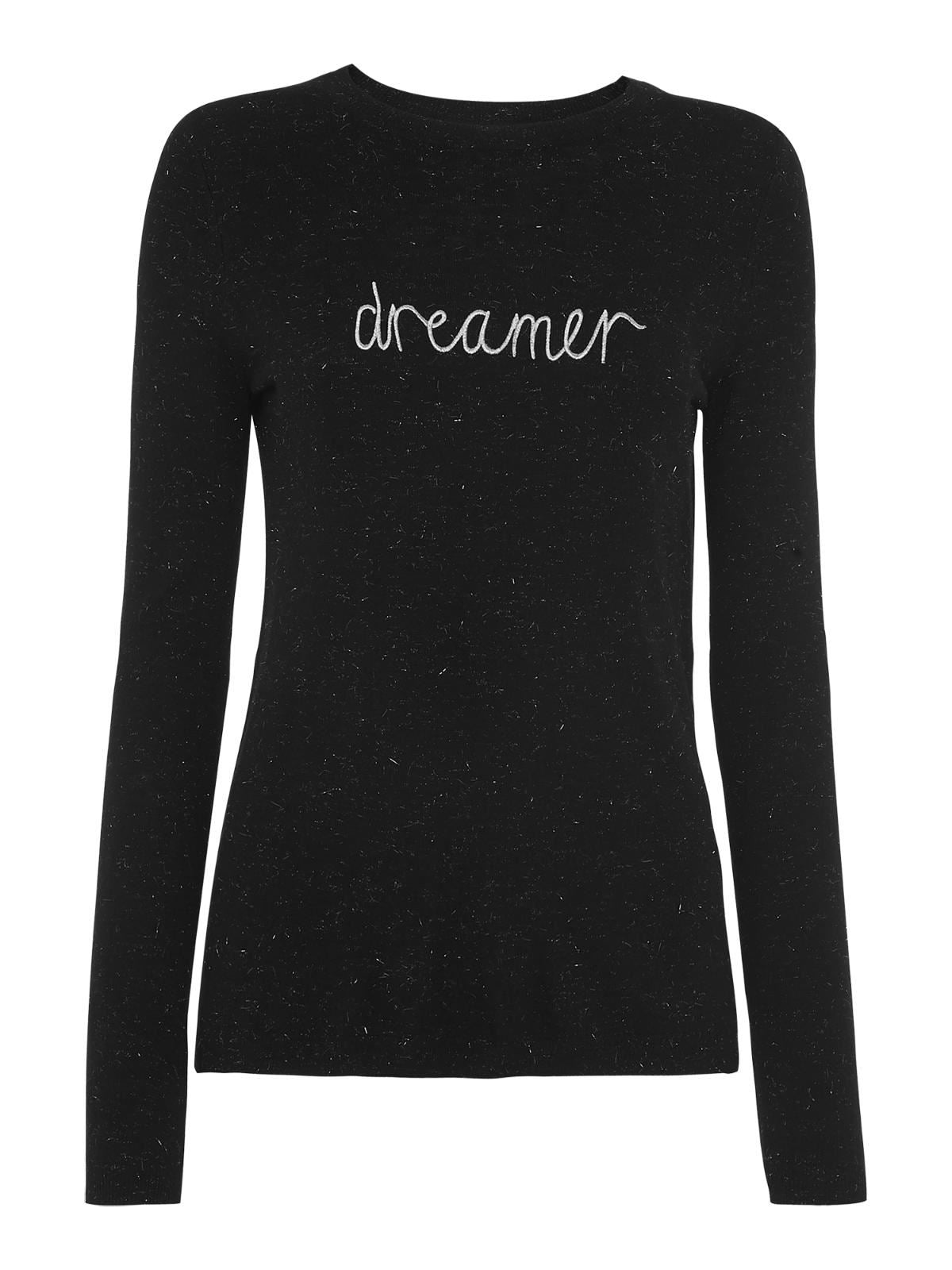 WHISTLES Ladies Black Annie Sparkle Dreamer Long Sleeve Knit Top UK6 RRP79 BNWT