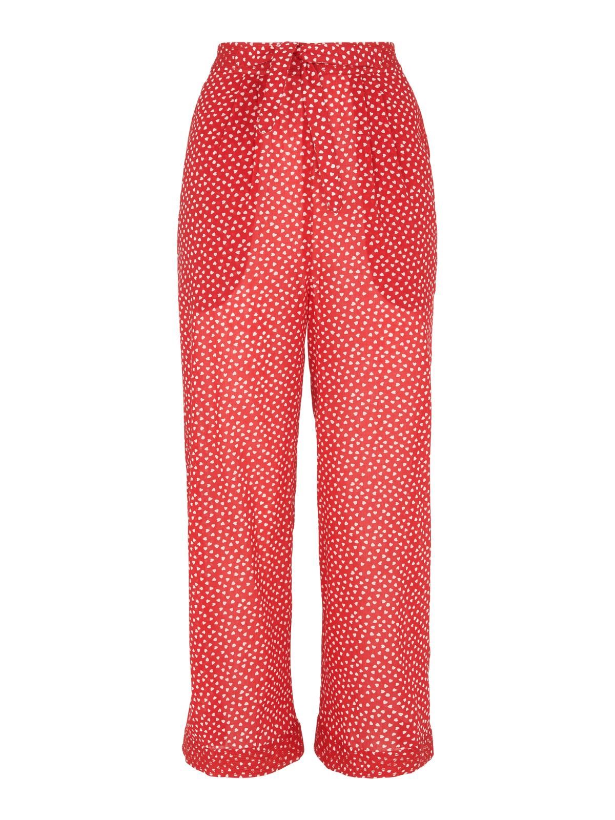 WHISTLES Ladies Red/Multi Cotton Heart Print Beach Trousers RRP69 Size XS NEW