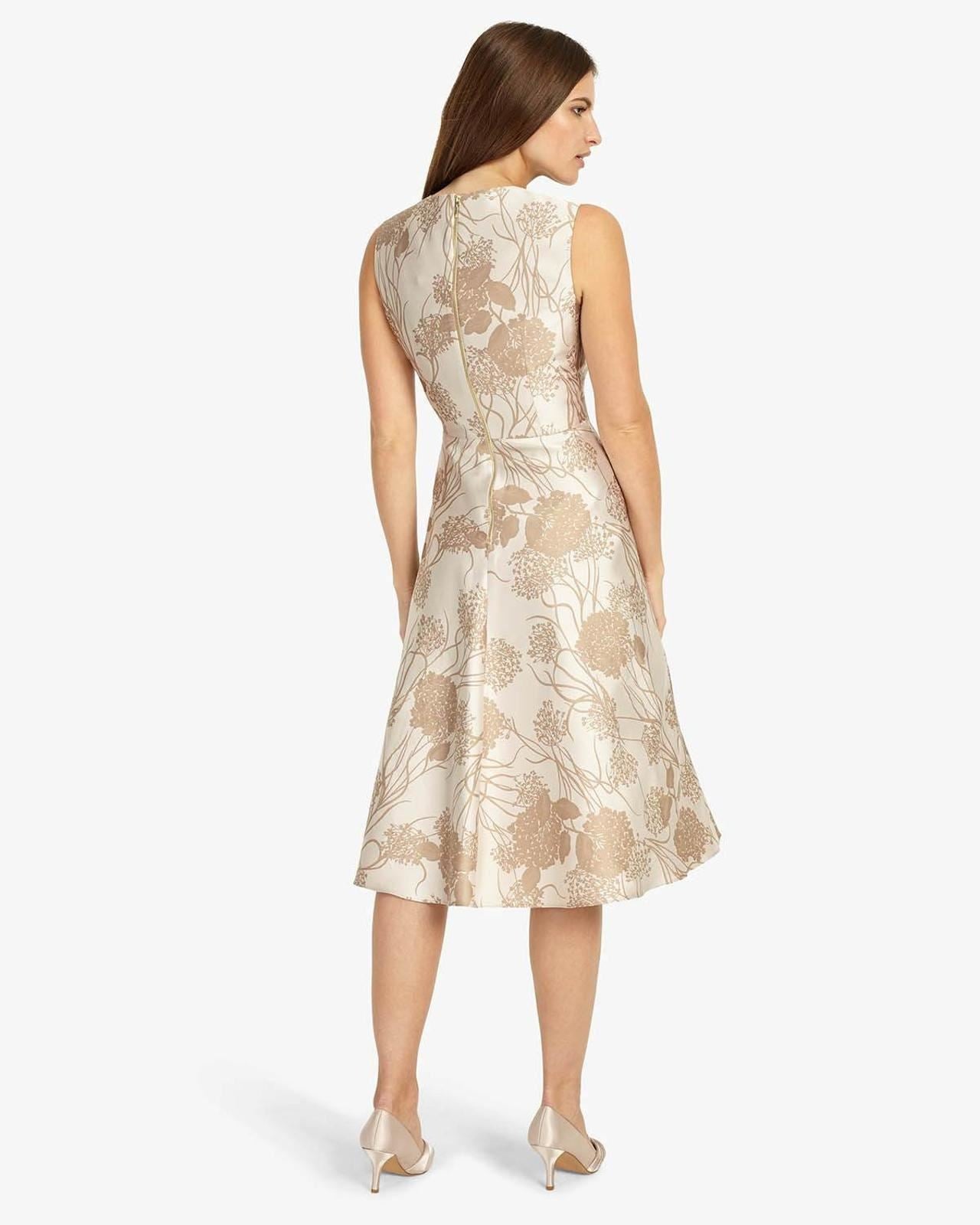 PHASE EIGHT Ladies Cream Ivory Danica Jacquard Dress Size UK10 BNWT RRP150
