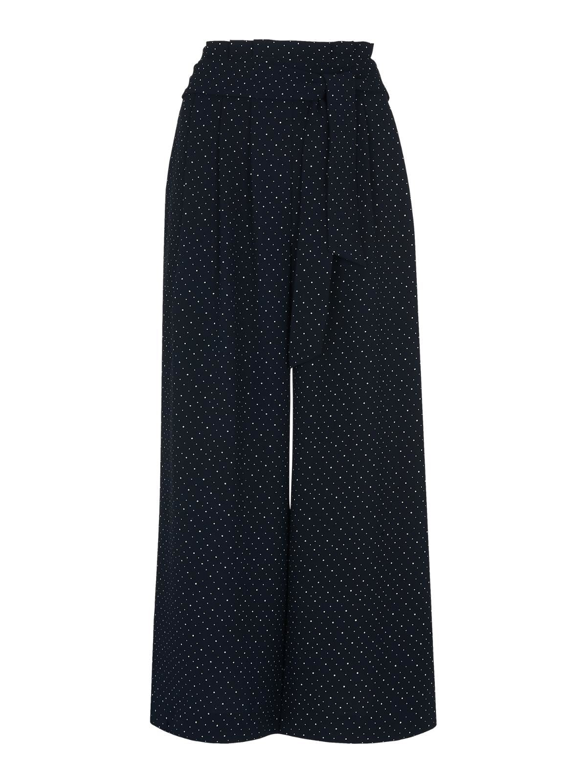 WHISTLES Ladies Micro Spot Tie Waist Trousers Navy/Multi UK6 BNWT RRP119