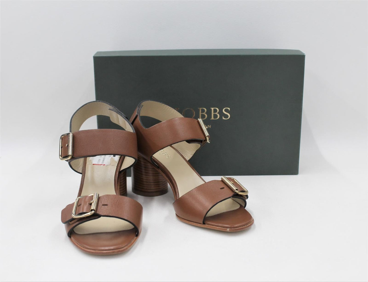 HOBBS Ladies Summer Tan Strappy Open Toe Block Heel Sandals UK3 EU36 RRP149 NEW