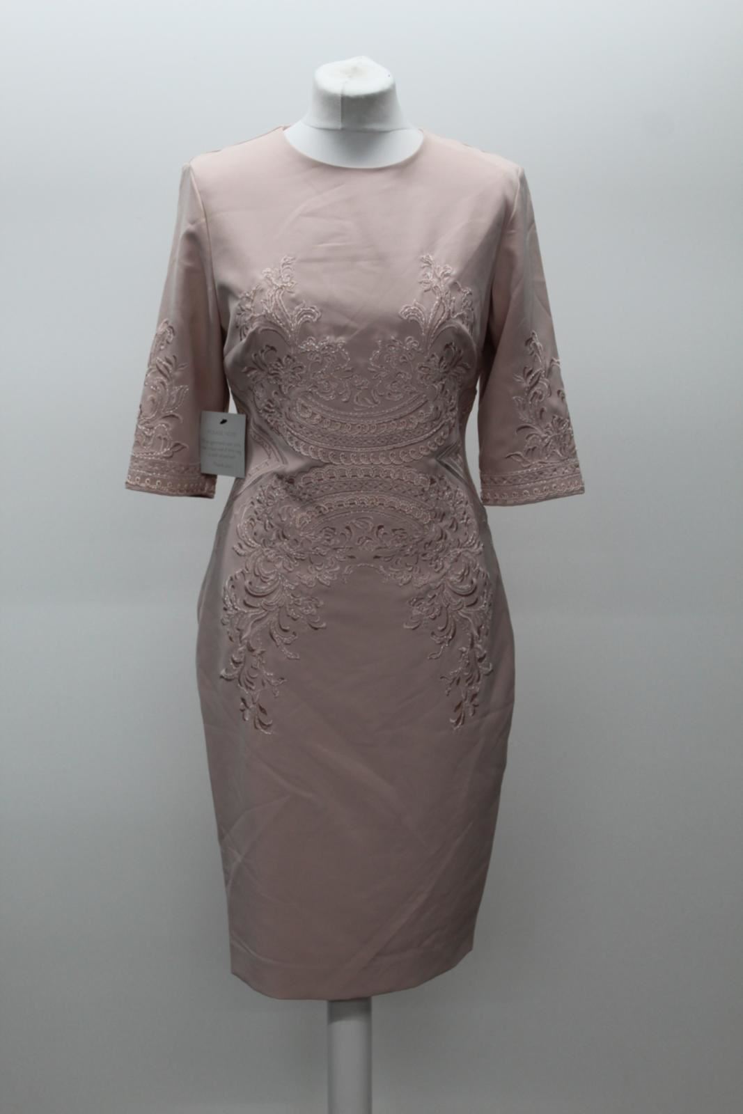 PHASE EIGHT Ladies Belita Powder Pink Embroidered Shift Dress Size UK10 BNWT