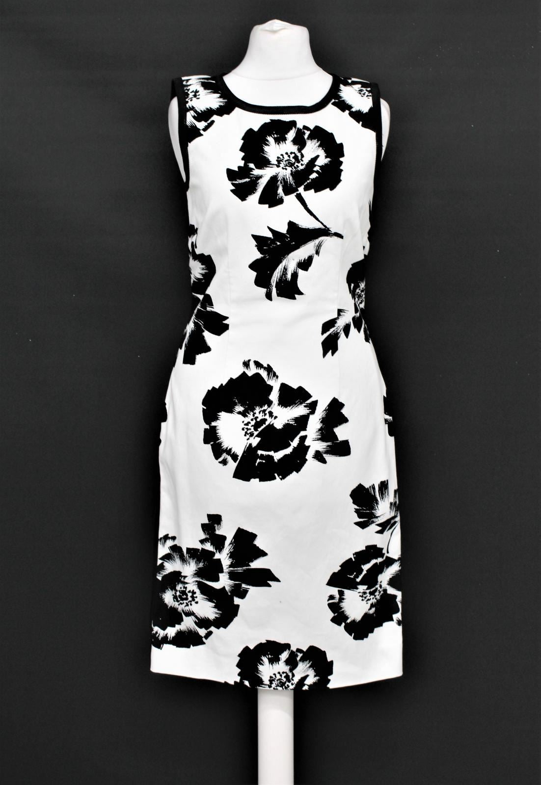 HOBBS Ladies Black/White Sleeveless Cotton Salvador Dress UK6 BNWT RRP169