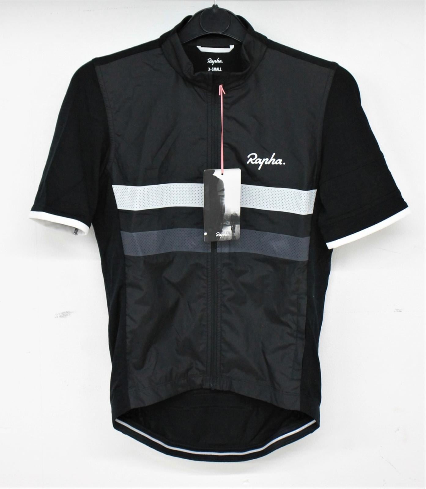 RAPHA Men's Black Wool Blend Brevet Windblock Jersey Top Size XS RRP135 NEW