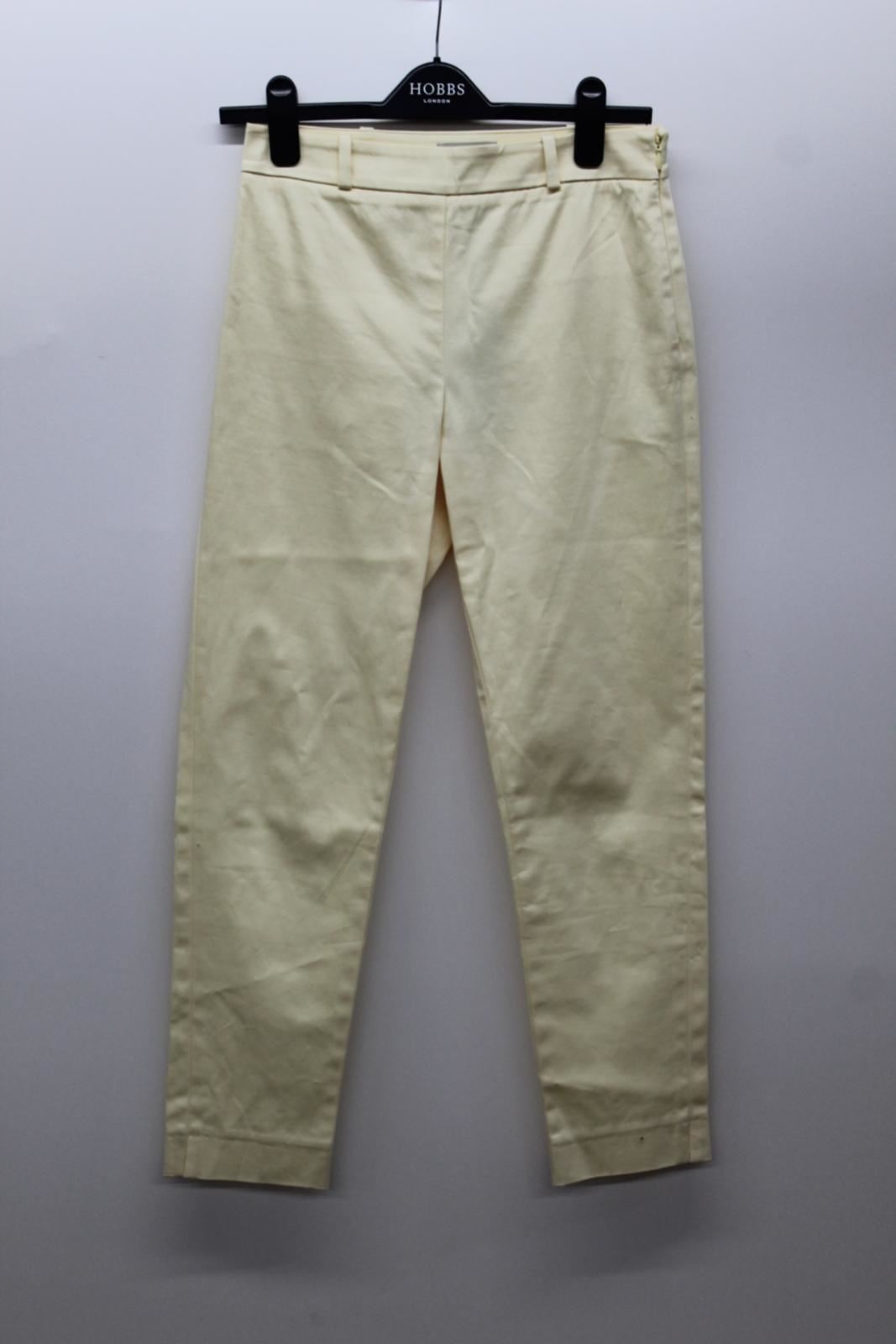 HOBBS Ladies Mallory Lemon Yellow Cotton Blend Capri Trousers UK8 NEW RRP75