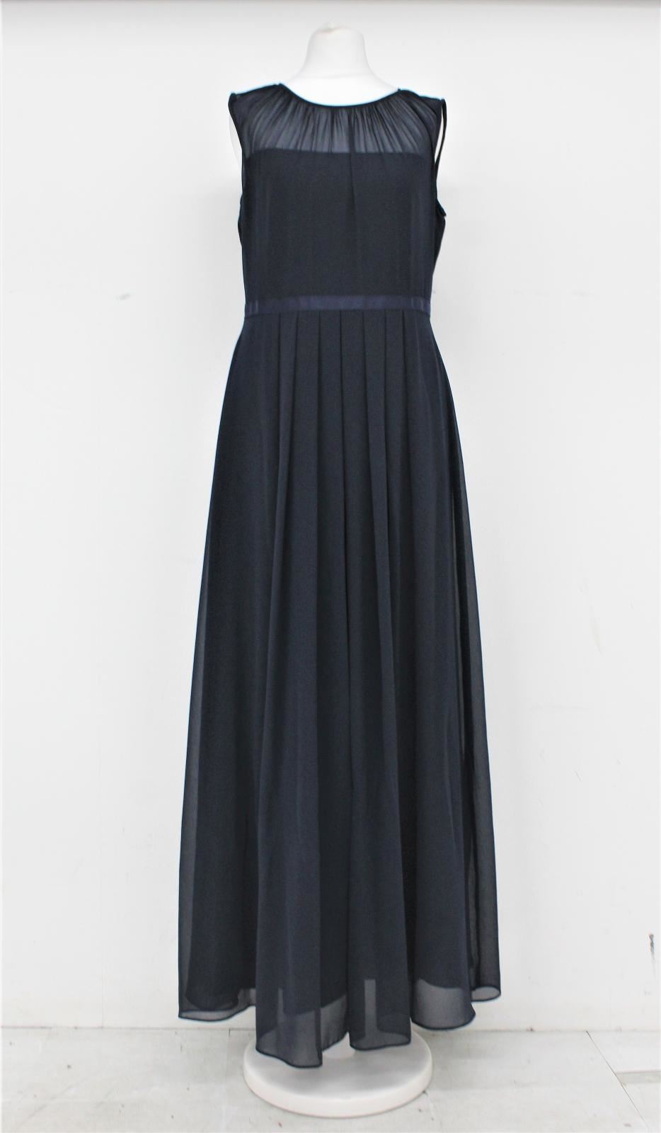 HOBBS Ladies Navy Ruched Neck Sleeveless Stephanie Maxi Dress UK10 NEW RRP159