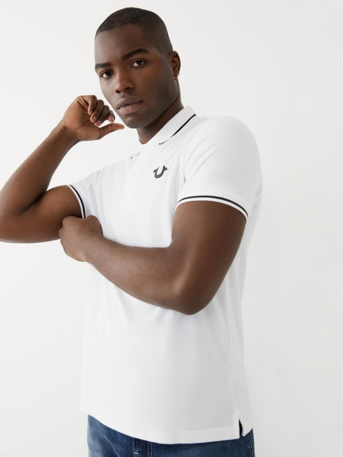 TRUE RELIGION Men's White Cotton Logo Pipping Polo Shirt Size XXL BNWT RRP99