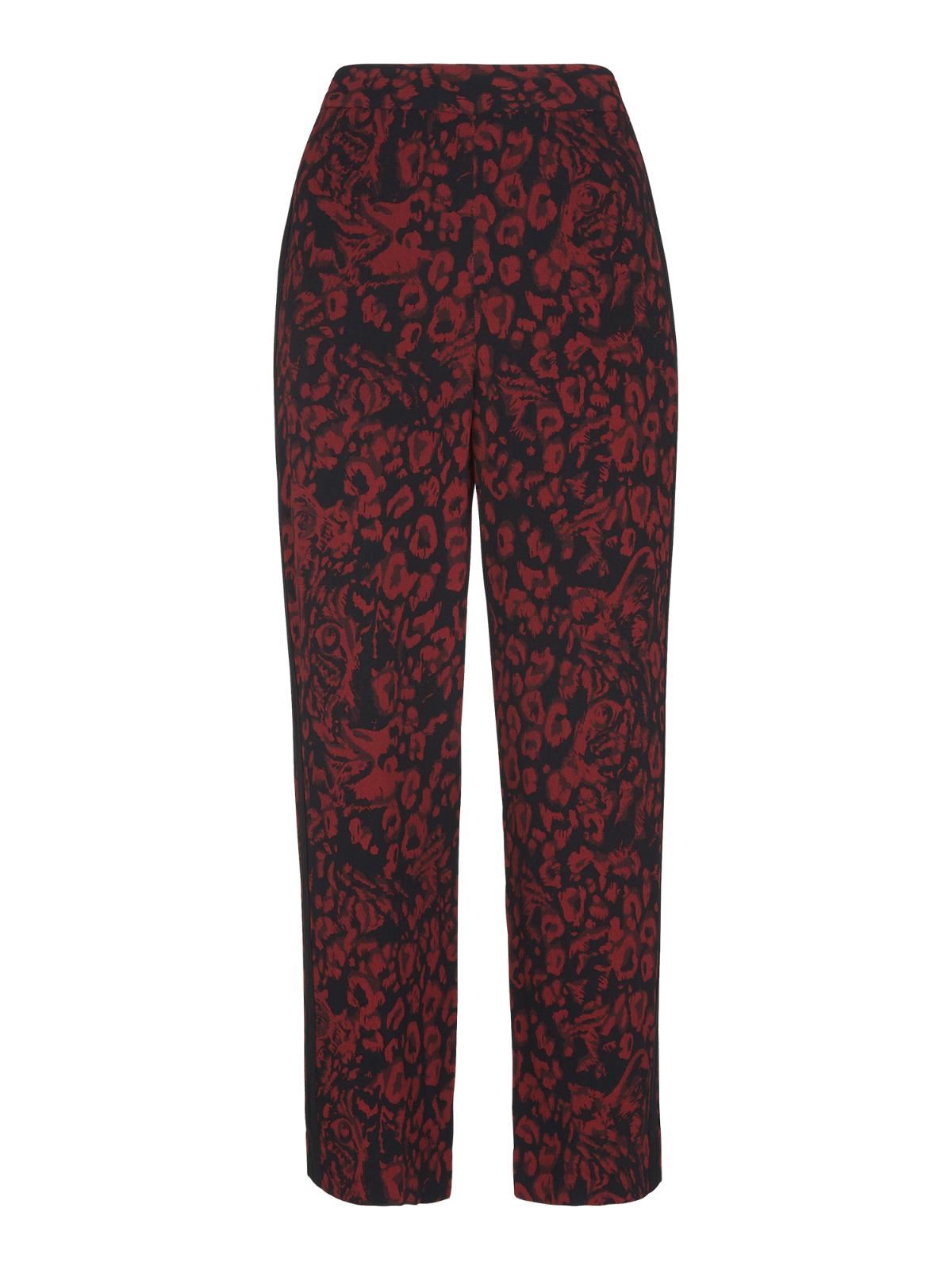 WHISTLES Ladies Red/Multi Jungle Cat Print Crepe Trousers RRP129 UK6 NEW