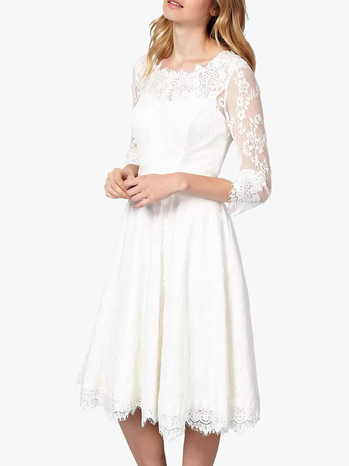 PHASE EIGHT Ladies White Ivory Cressida Lace Knee Length Bridal Dress –  Fashion Outlet by Stuff U Sell