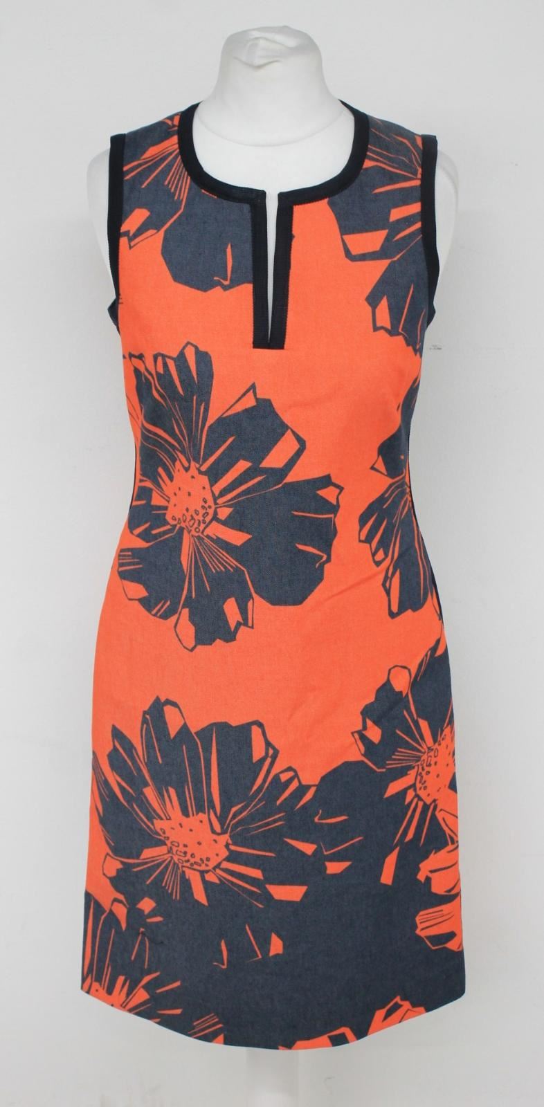 HOBBS Ladies Navy Cayenne Cotton Blend Sleeveless Sita Dress UK6 RRP139 NEW