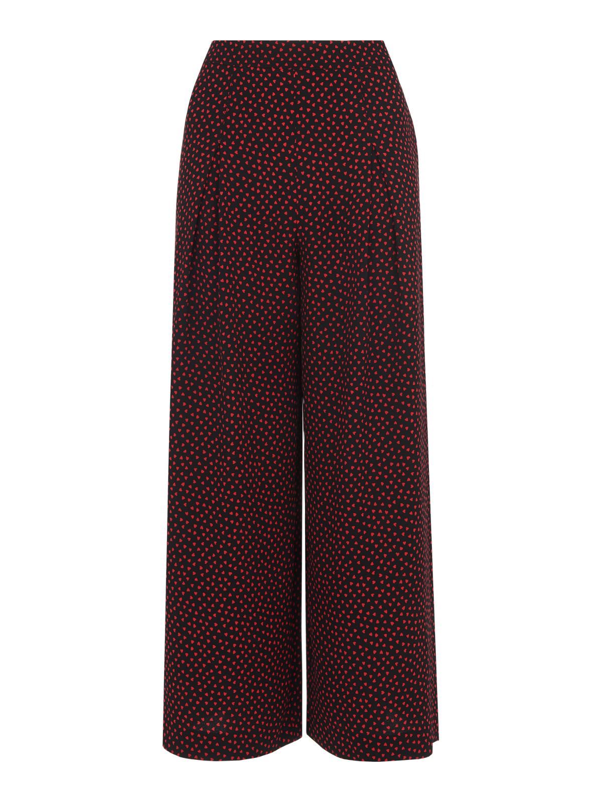 WHISTLES Ladies Multicolour Mari Heart Print Wide Leg Trousers UK4 RRP129 BNWT