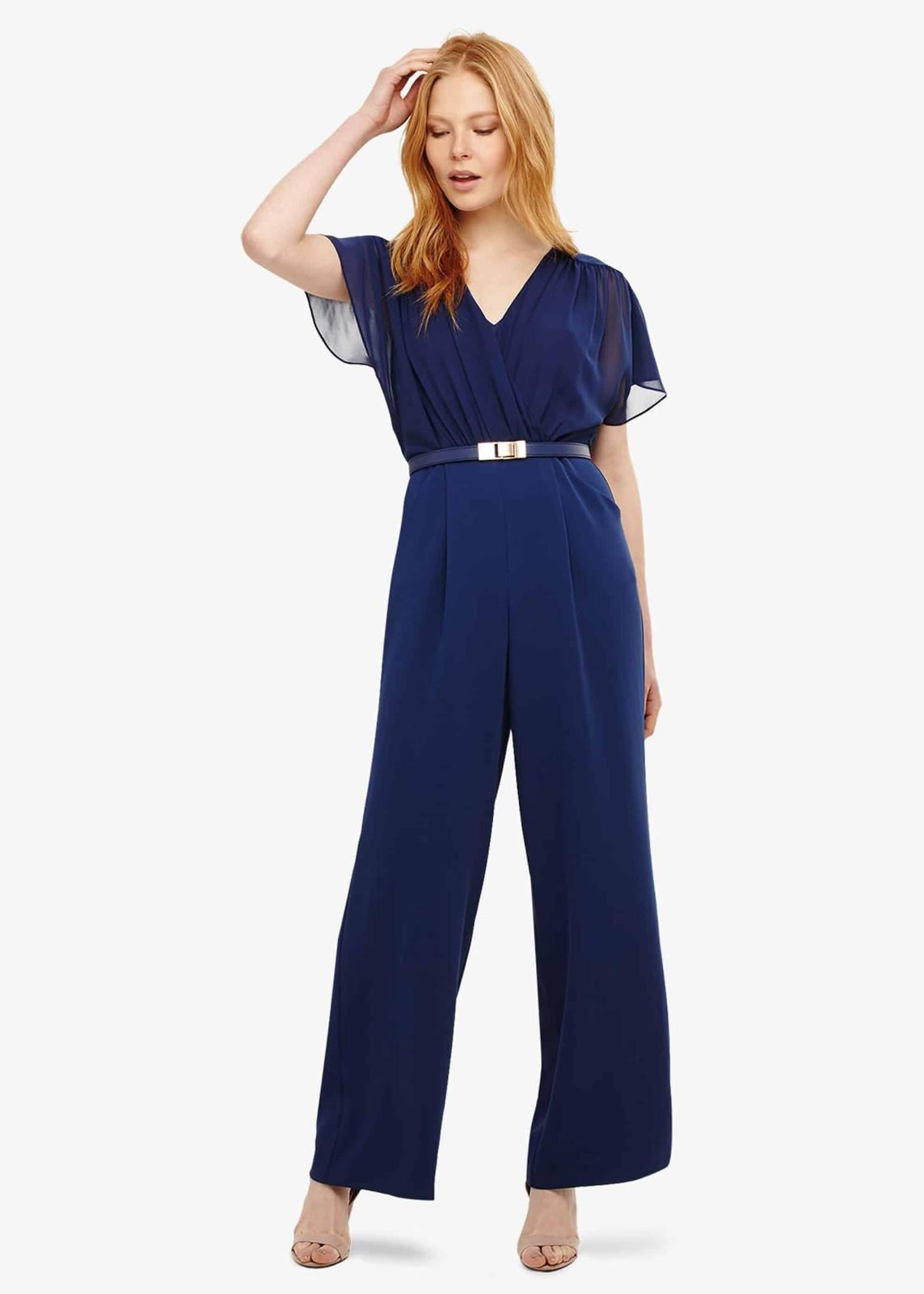 Phase Eight Alba Belted Jumpsuit Sapphire Size UK8 RRP120