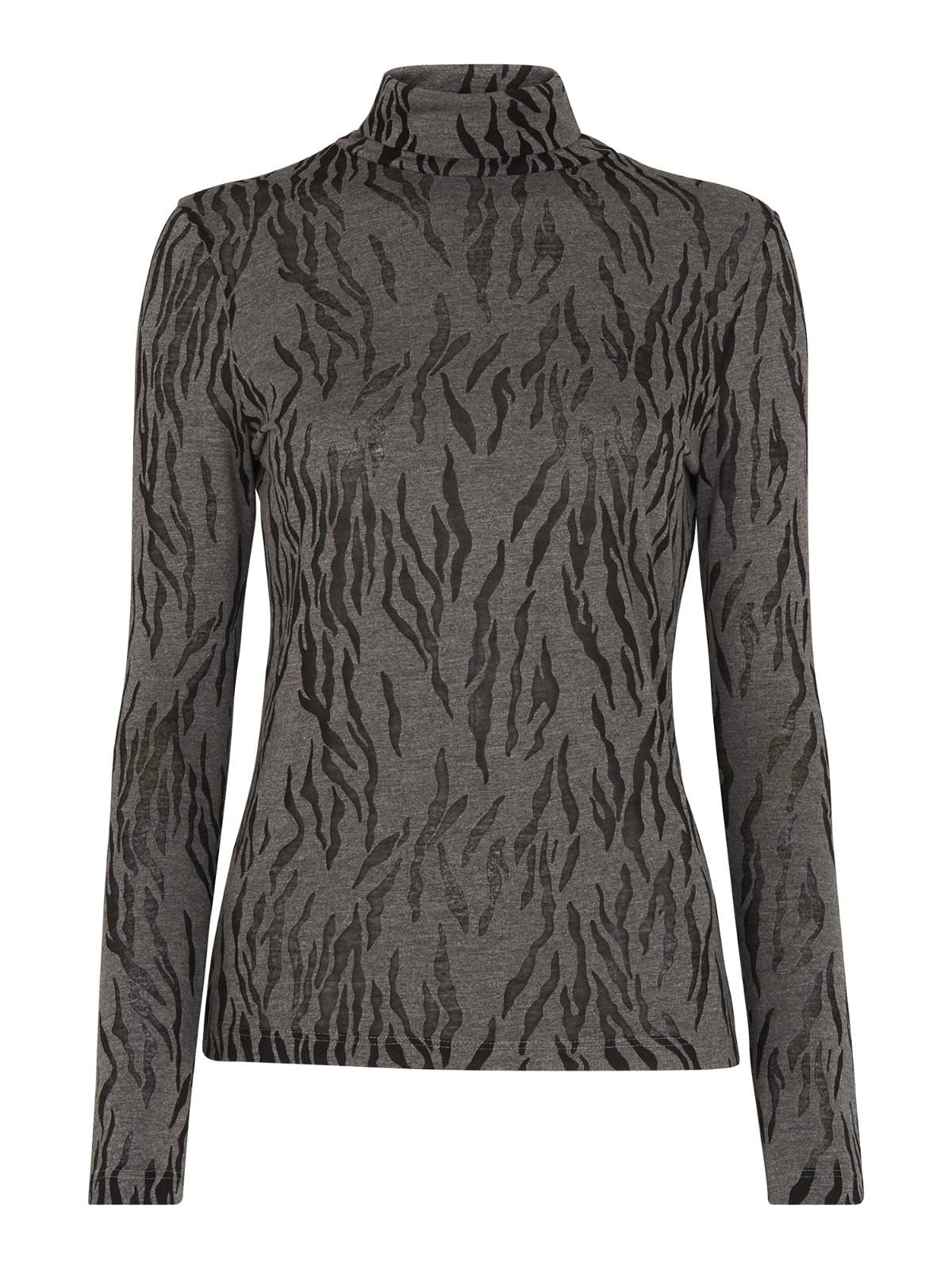 WHISTLES Ladies Animal Burnout Polo Neck Grey Jumper Size UK6 RRP 59.00 BNWT