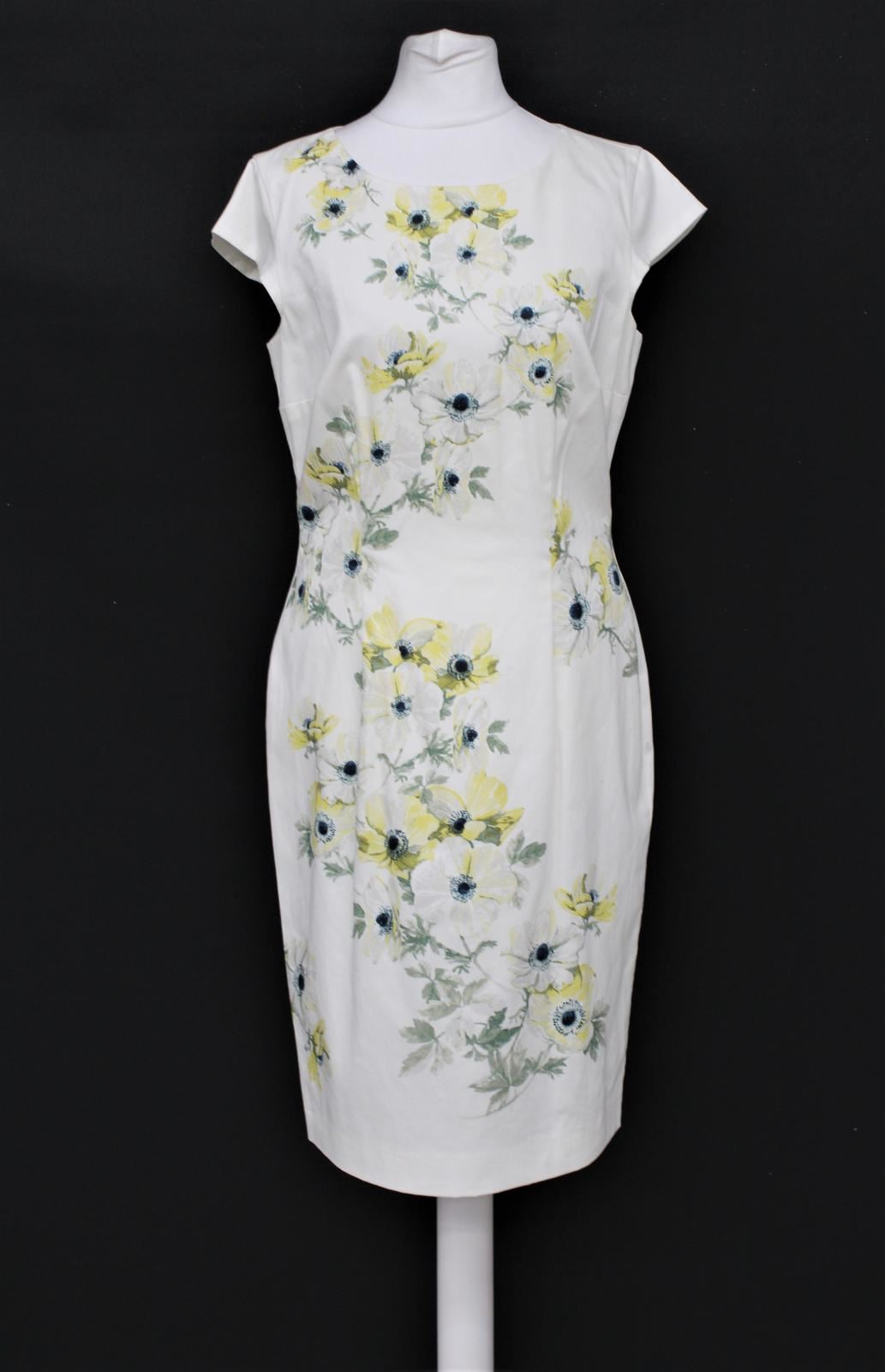 HOBBS Ladies Ivory/Yellow Cotton Stretch Cap Sleeves Maiya Dress UK10 Fashion Outlet by Stuff U Sell HOBBS Ladies Ivory/Yellow Cotton Stretch Cap Sleeves Maiya Dress UK10 Fashion Outlet by Stuff U Sell
