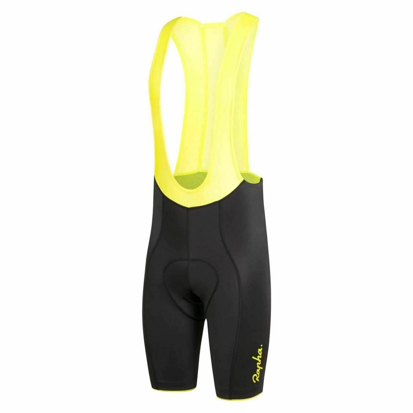 RAPHA Men's Black Yellow Classic Flyweight Short Length Bib Shorts XS BNWT