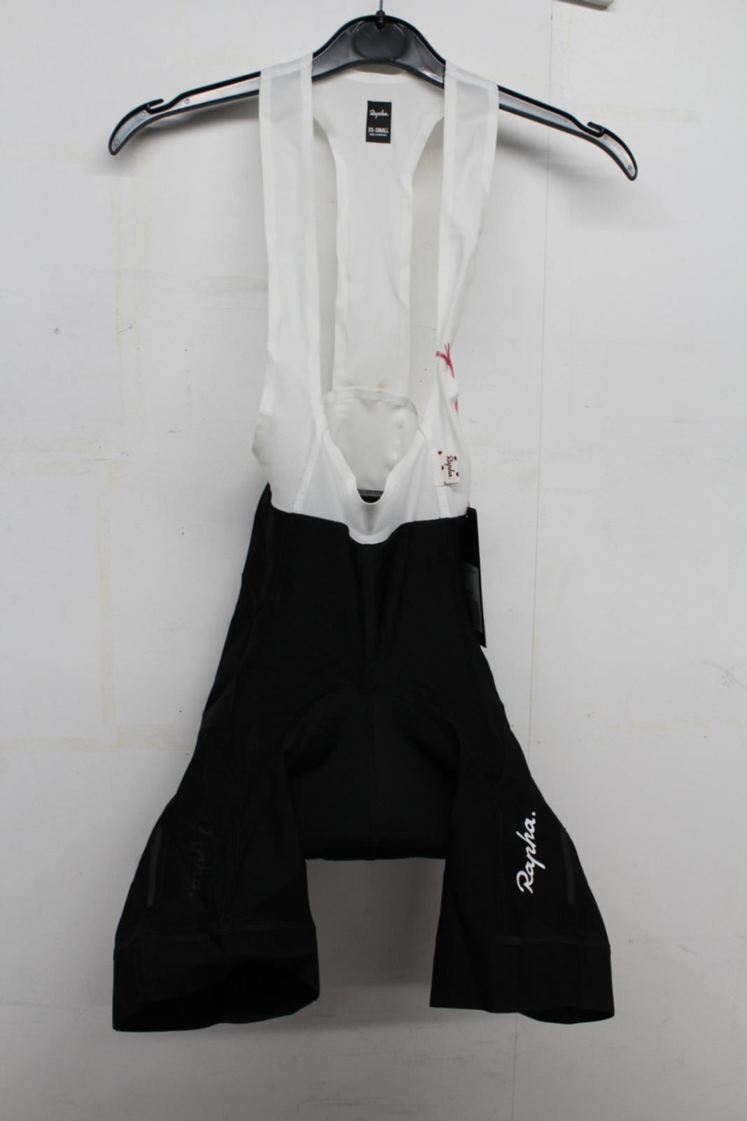 RAPHA Ladies Black & White Cycling Bike Sports Souplesse Bib Shorts XXS NEW