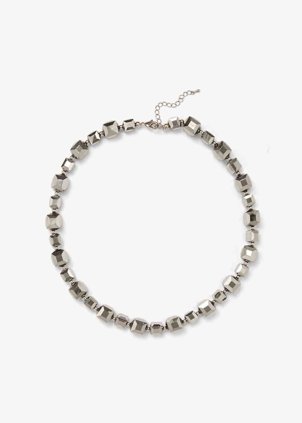 Phase Eight Selma Square Facet Short Necklace Pewter RRP32
