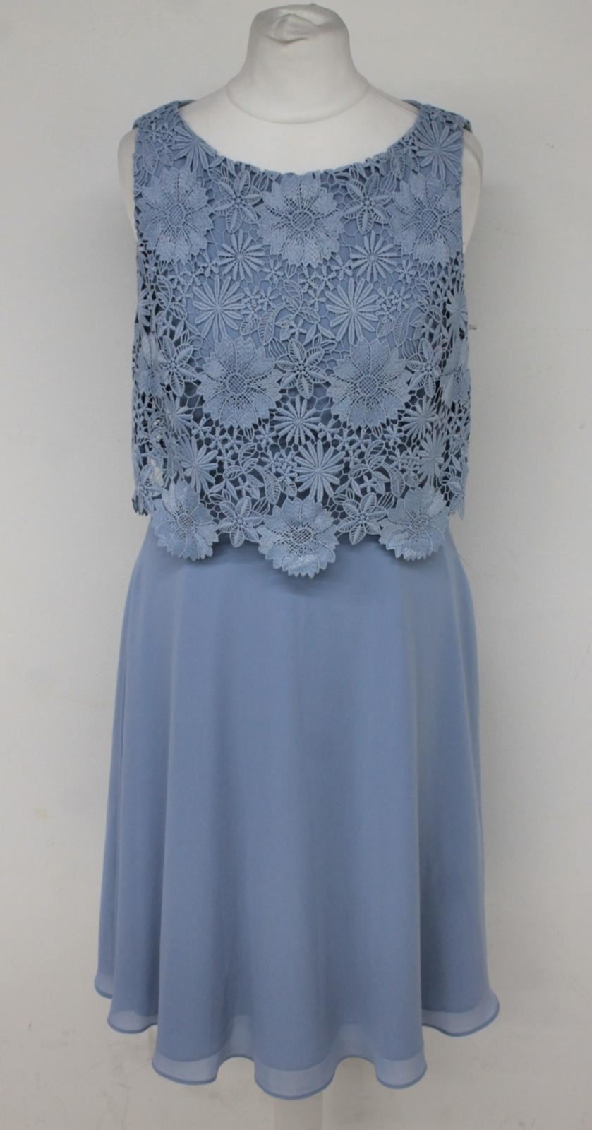 HOBBS Ladies Chalk Blue Floral Lace Sleeveless Margot Dress UK6 RRP159 NEW