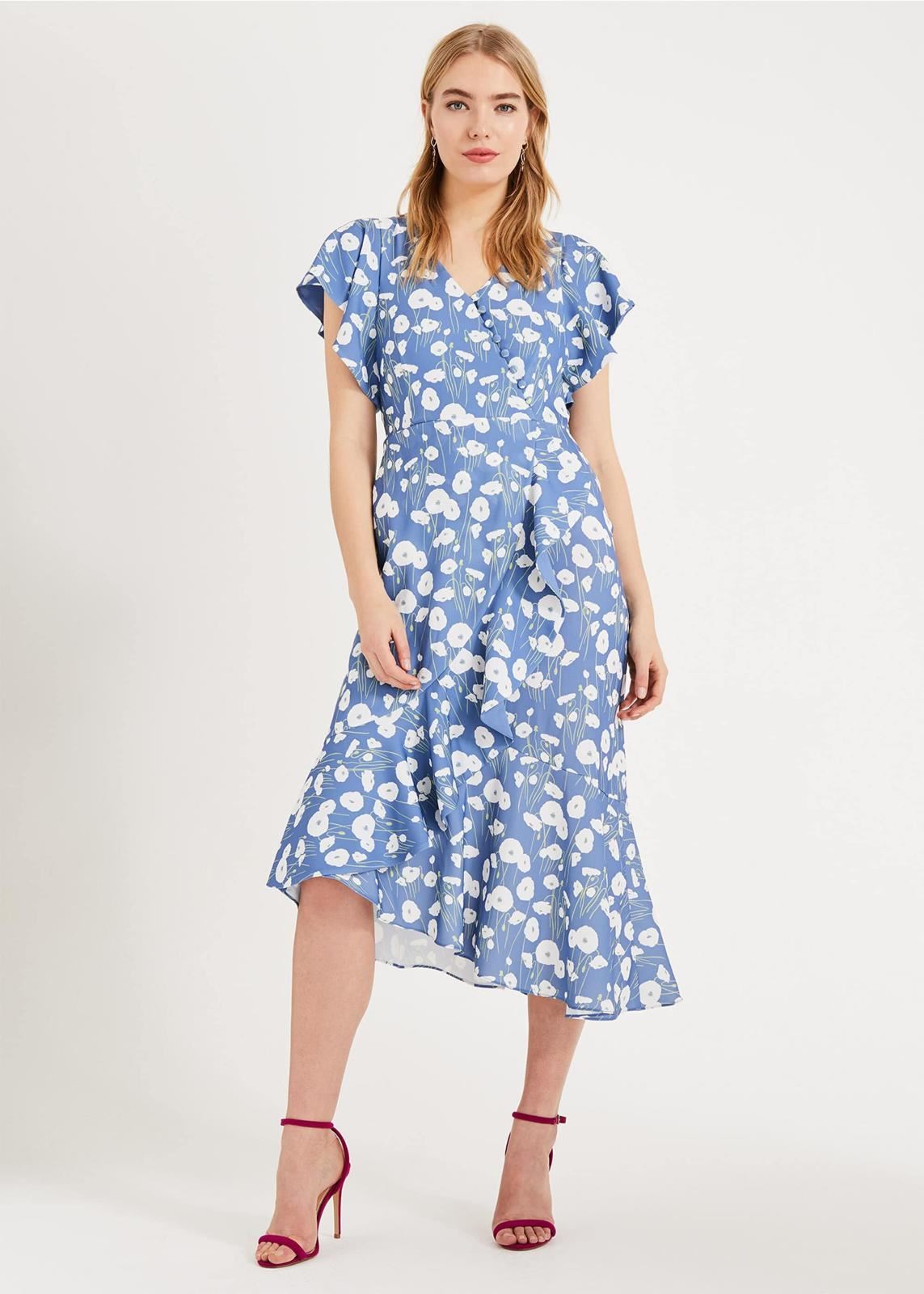 Phase Eight Veronica Ditsy Flower Fit & Flare Dress Cornflower Size UK10 RRP140