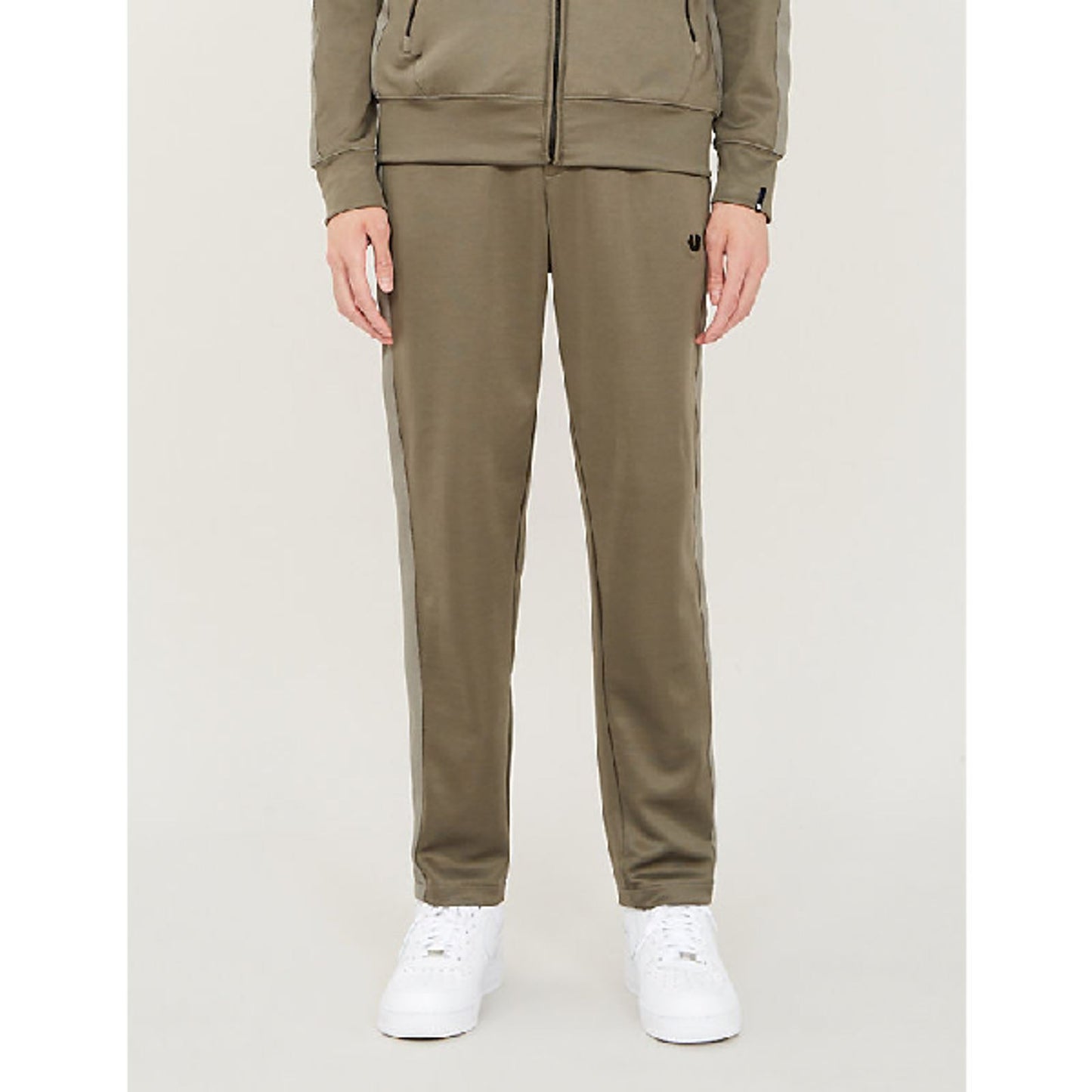 TRUE RELIGION Mens Dusty Olive Striped Sweatpants Trousers Joggers L RRP129 BNWT