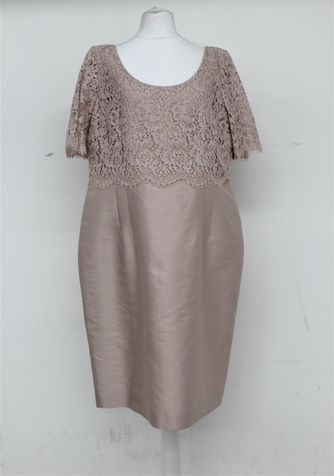 HOBBS Ladies Sable Lace Trim Knee Length Scoop Neck Livia Shift Dress UK16 NEW