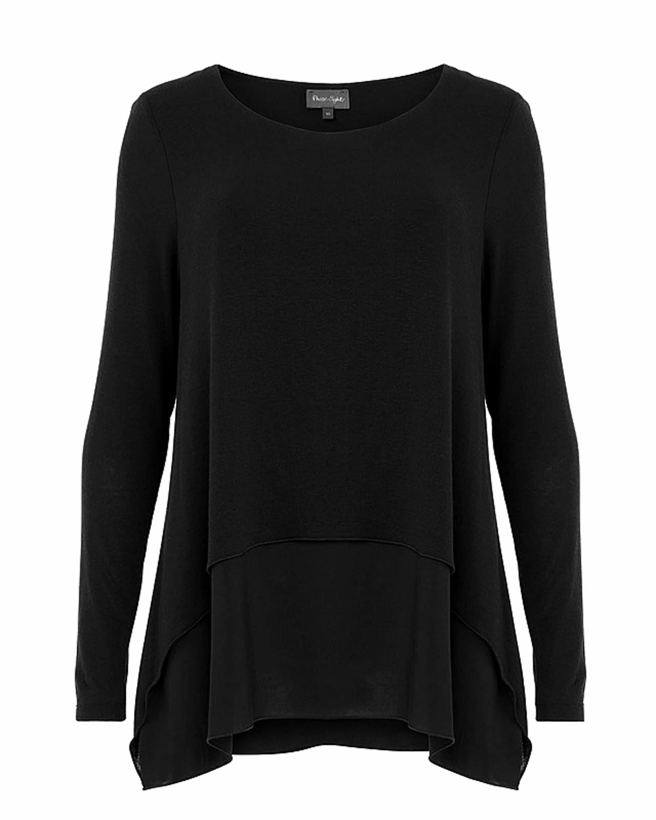PHASE EIGHT Ladies Charcoal Grey Double Layer Sophia Longline Top UK10 BNWT