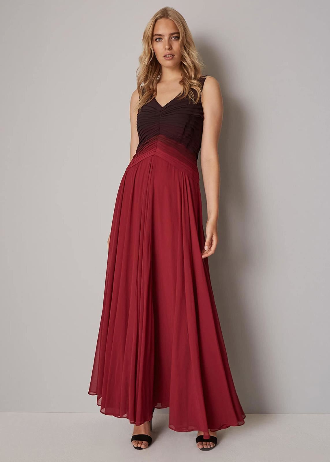 Phase Eight Elfie Ombre Maxi Maxi Dress Scarlet Size UK8 RRP325