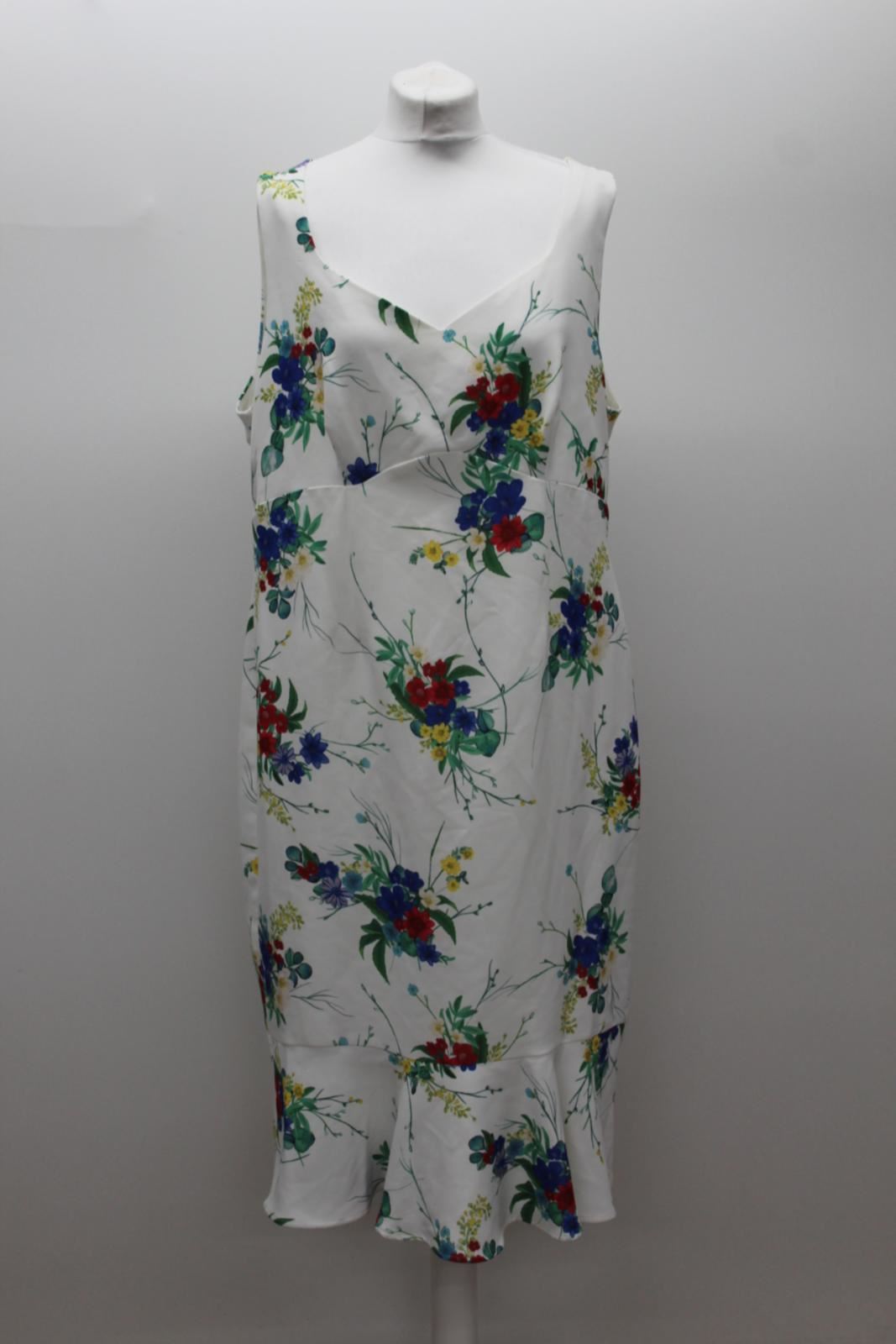PHASE EIGHT Ladies Bethania Ivory Floral Print Peplum Dress UK18 NEW RRP130