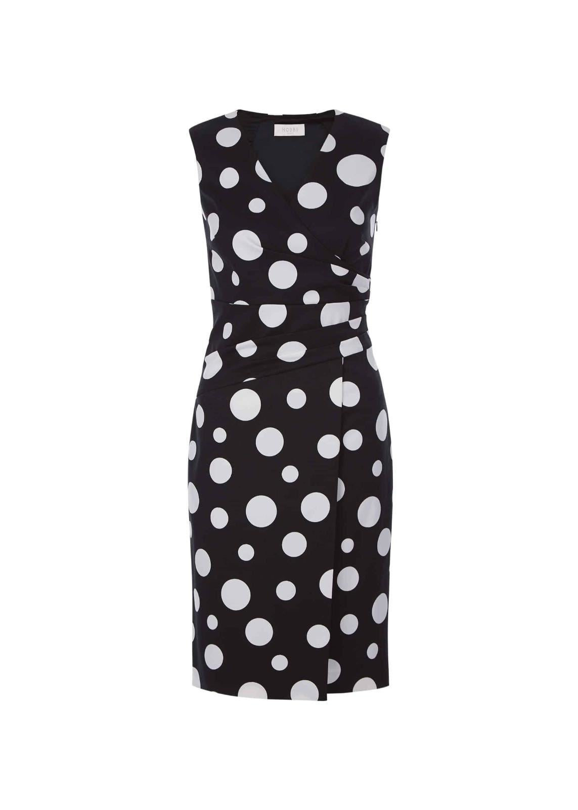 Hobbs Elsa Swarp Dress Black Ivory Size UK8 RRP169