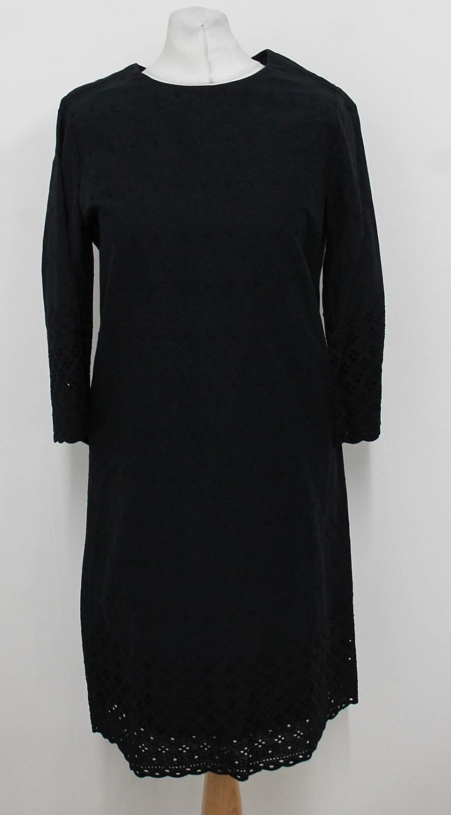 HOBBS Ladies Navy Blue Crochet 3/4 Sleeve Adelaide Dress UK8 BNWT RRP 119