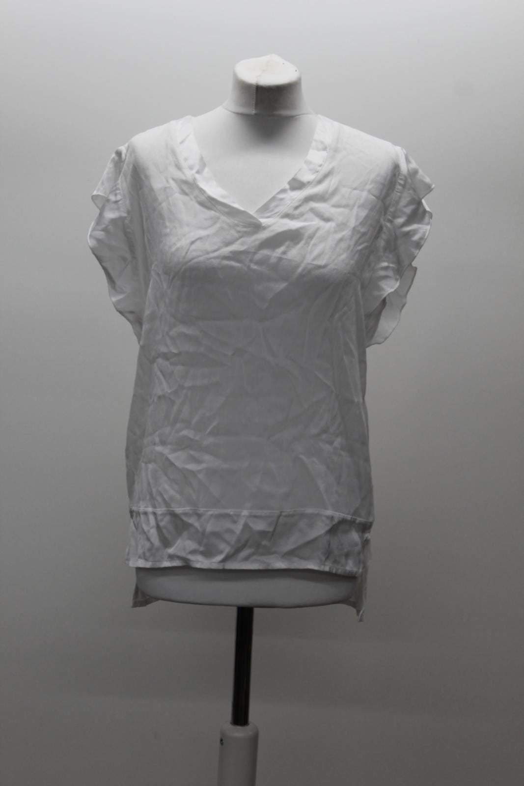 PHASE EIGHT Ladies Kelly- Rose White Ruffle Cap Sleeve V Neck Blouse UK10 BNWT