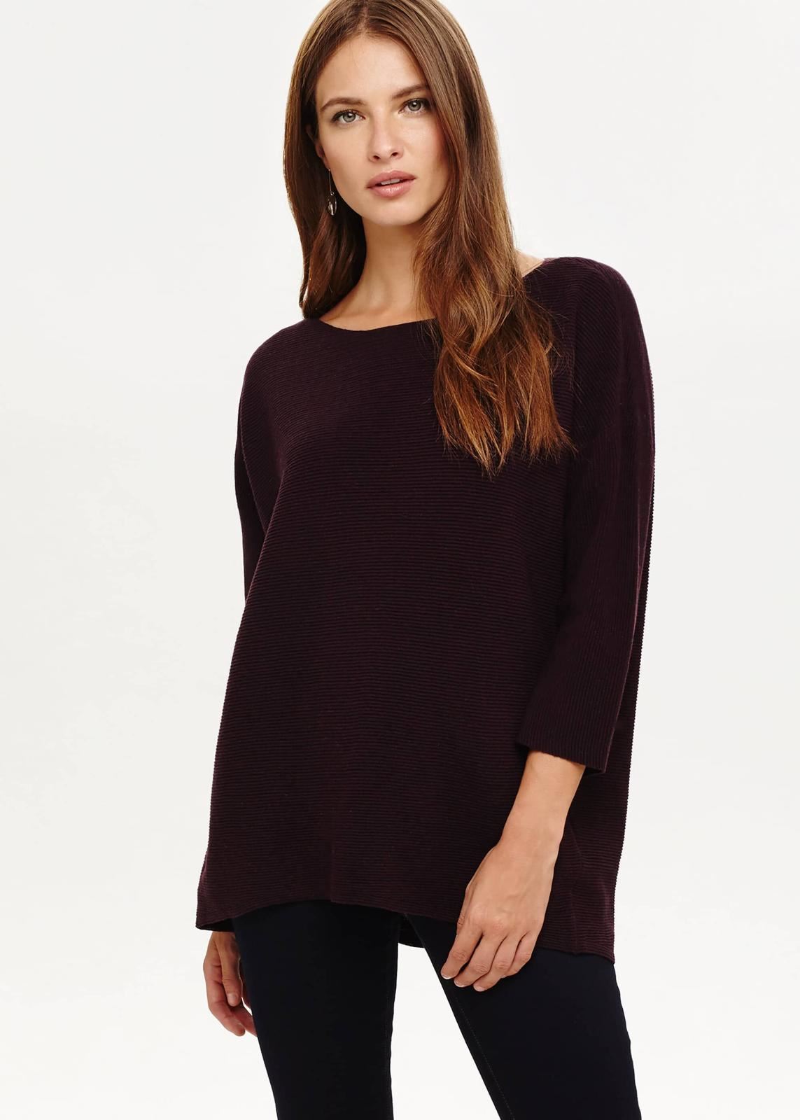 Phase Eight Piera Ripple Knitted Boat Neck Jumper Port XS RRP59