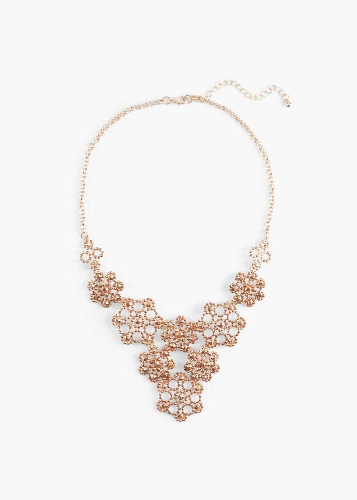 Phase Eight Alexia Flower Stone Necklace Rose Gold RRP32