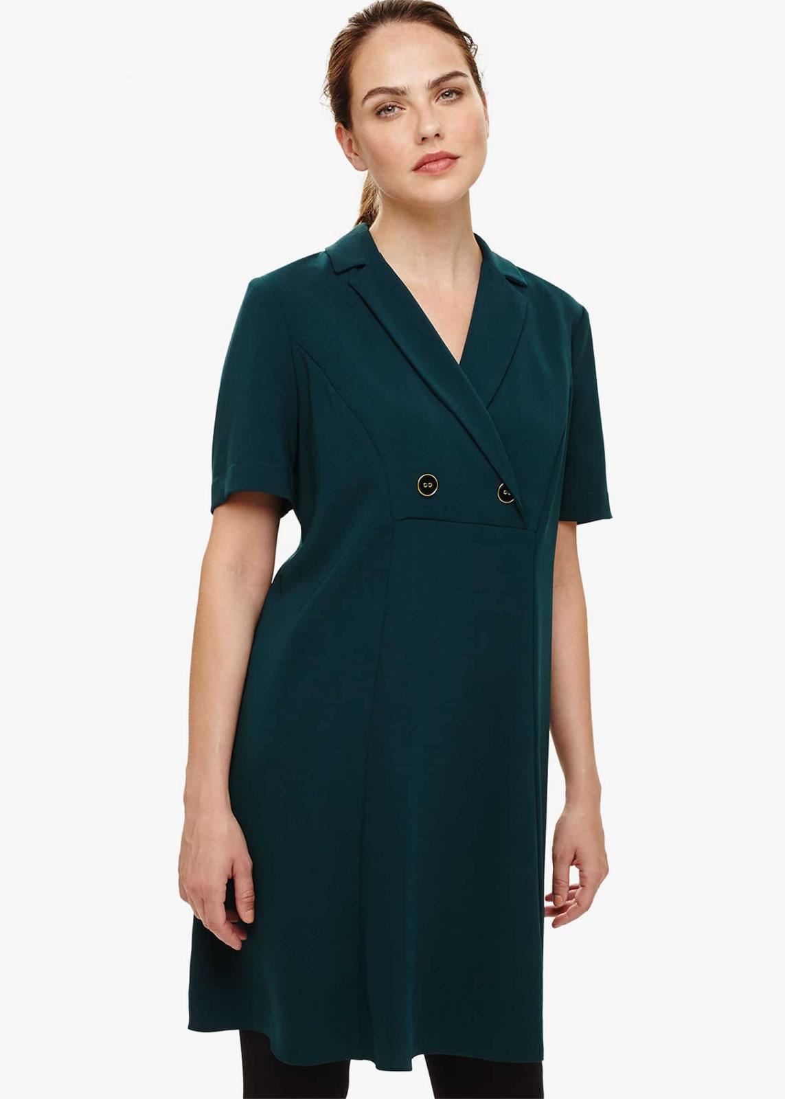 Phase Eight Annalesha Double Breasted Swing Dress Viridian Size UK10 RRP89