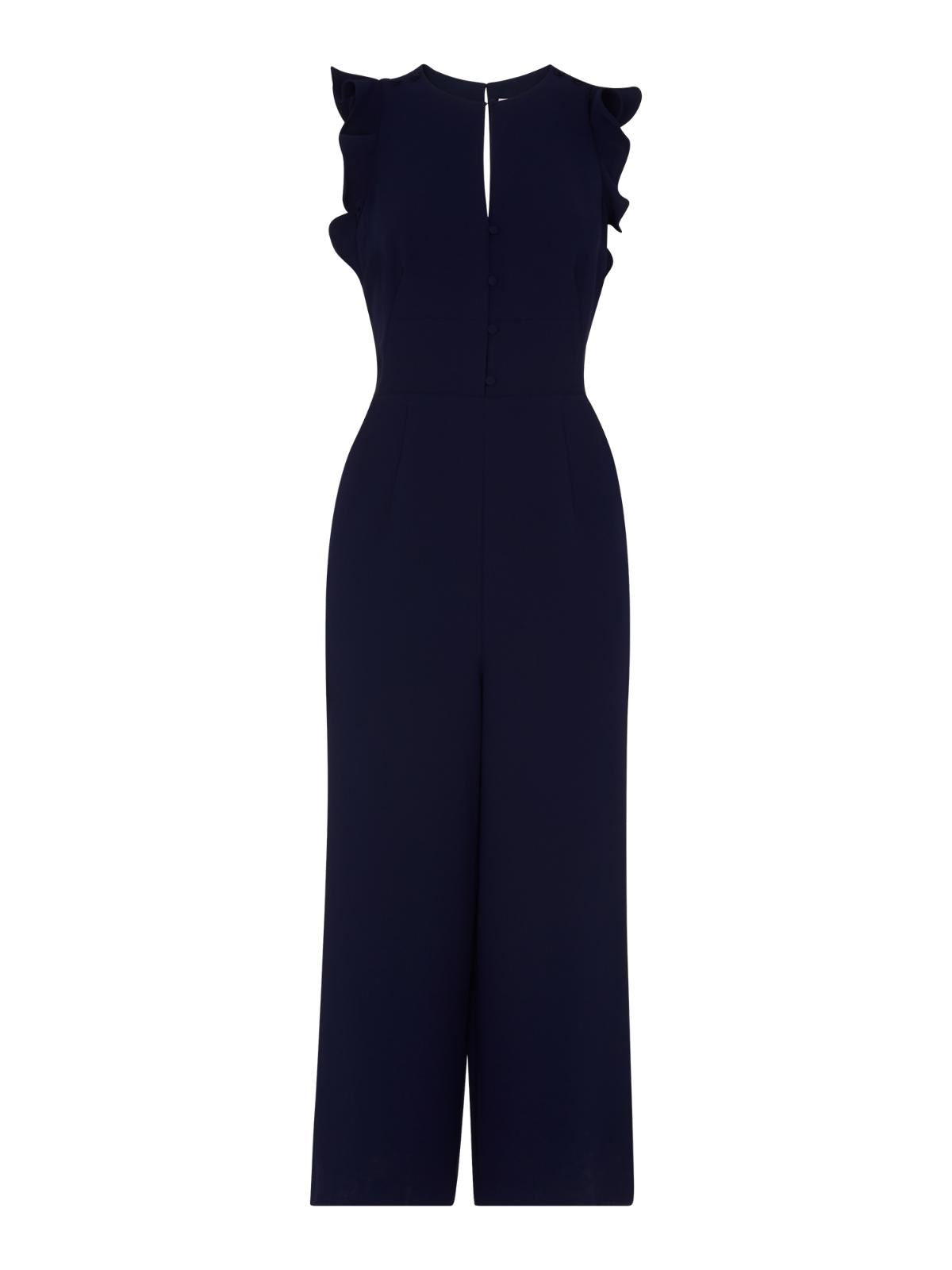 WHISTLES Ladies Blue Sleeveless Miranda Crepe Jumpsuit UK16 RRP179 BNWT
