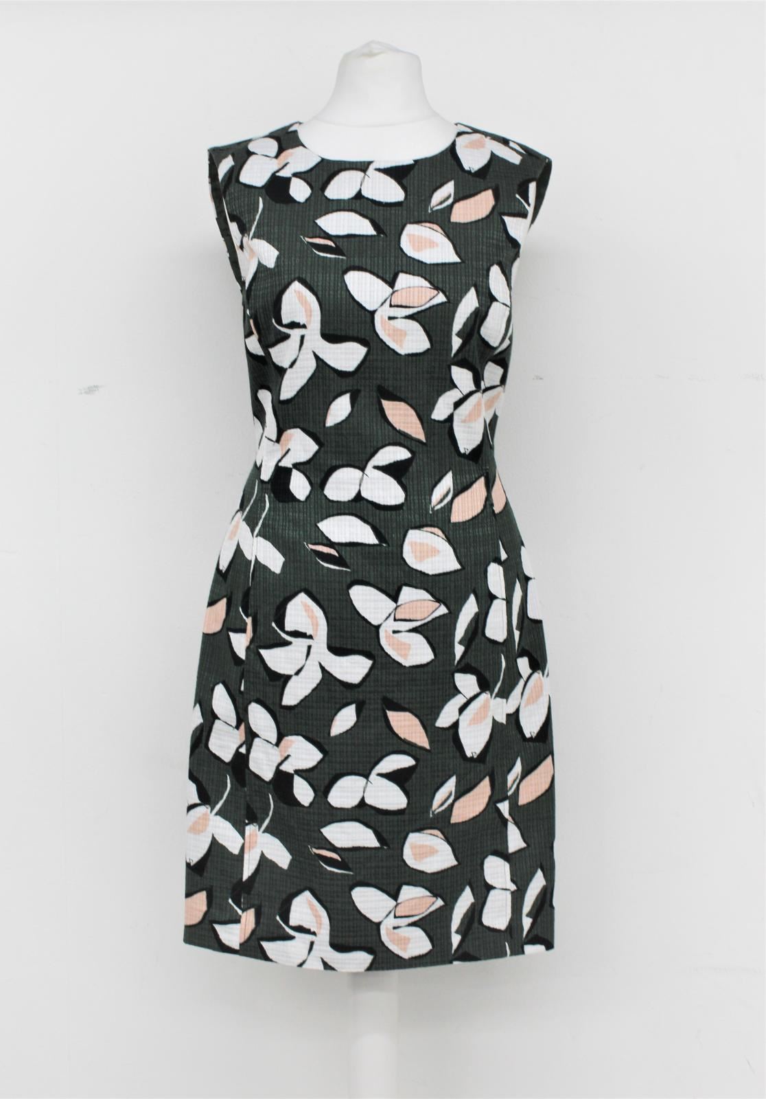 HOBBS Ladies Avocado Green Sleeveless Cotton Gloria Shift Dress UK8 BNWT RRP119