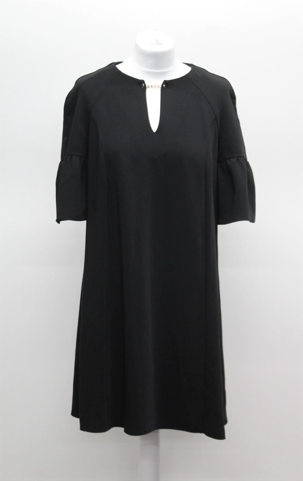 PHASE EIGHT Ladies Black Knee Length Bell Sleeve Keyhole Shift Dress UK10 NEW