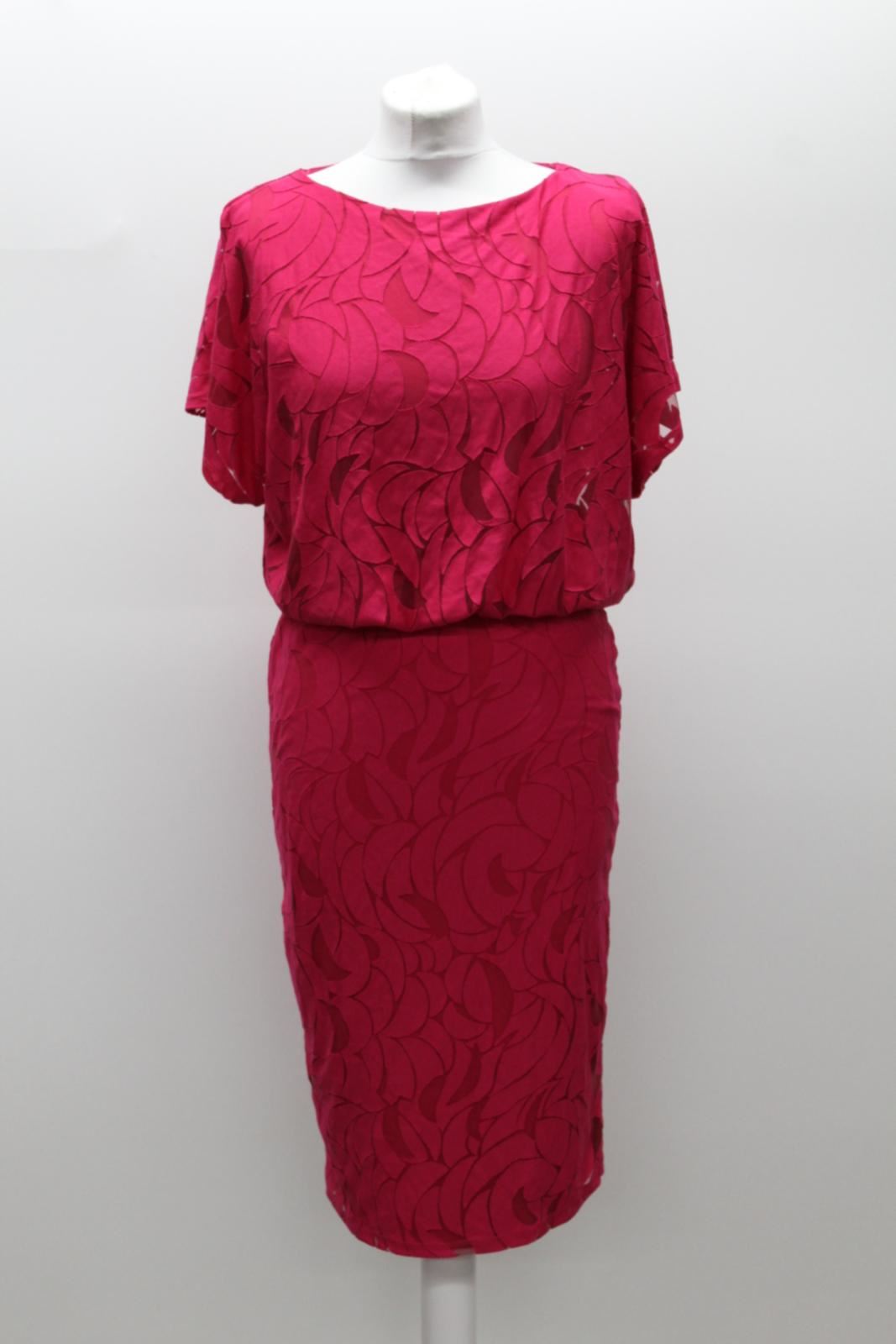 PHASE EIGHT Lucie Punch Pink Geometric Burnout Shift Dress UK10 BNWT RRP89