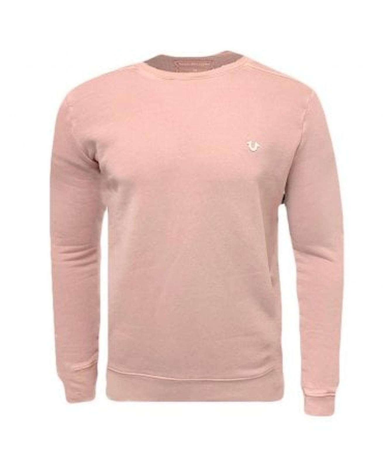 TRUE RELIGON Men's Old Pink Active Crew Fleece Sweatshirt Jumper XS RRP129 NEW