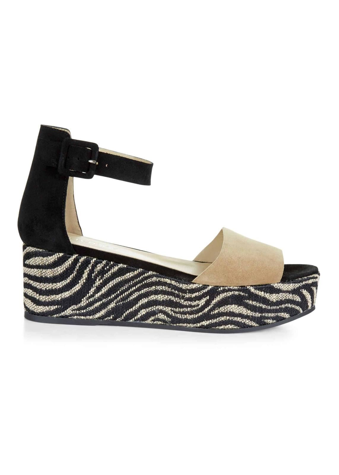 Hobbs Mabel Wedge Shoe Black Multi EU40 UK7 RRP169