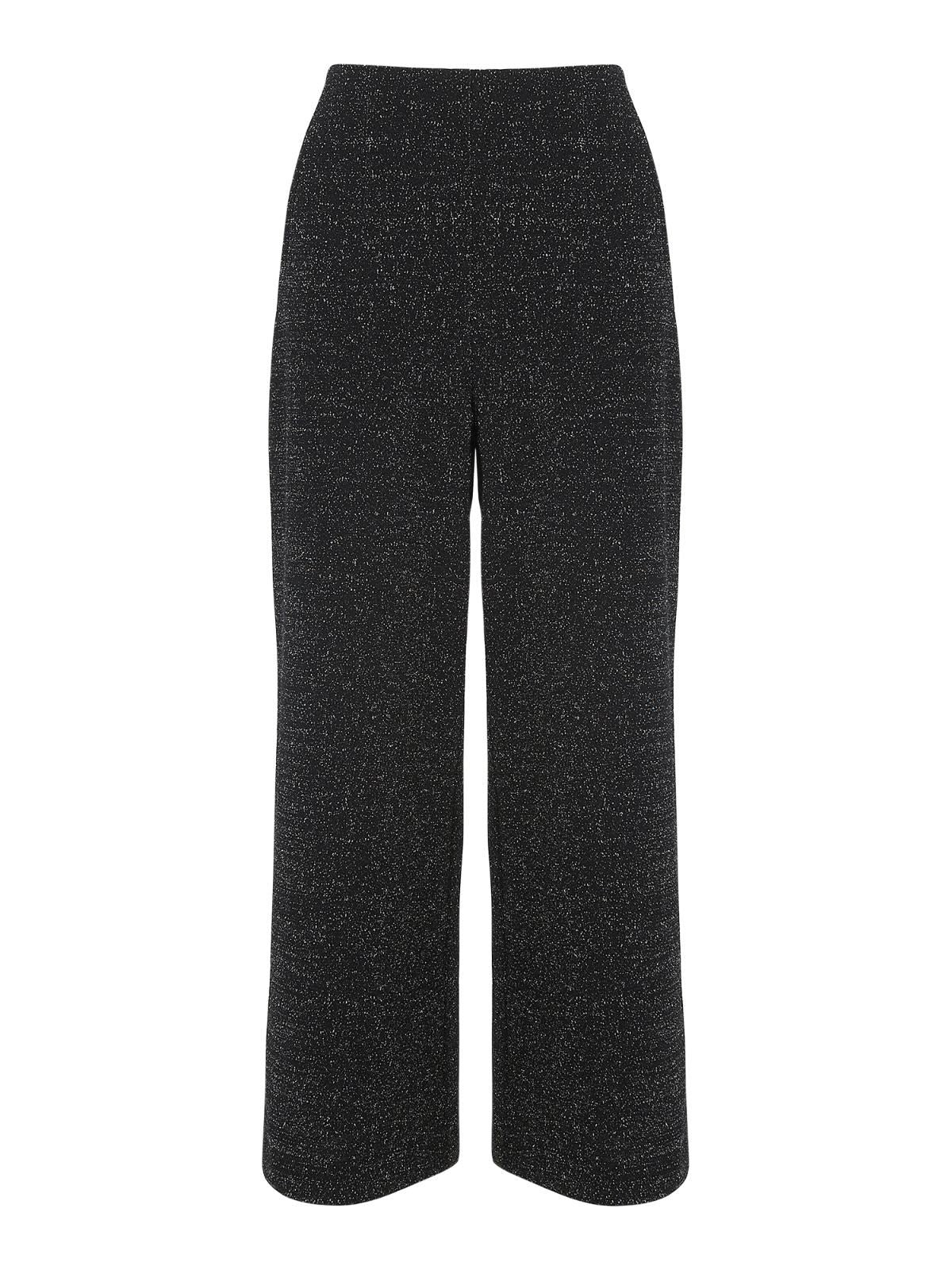 WHISTLES Ladies Black Metallic Wide Leg Relaxed Fit Trouser UK16 BNWT RRP119