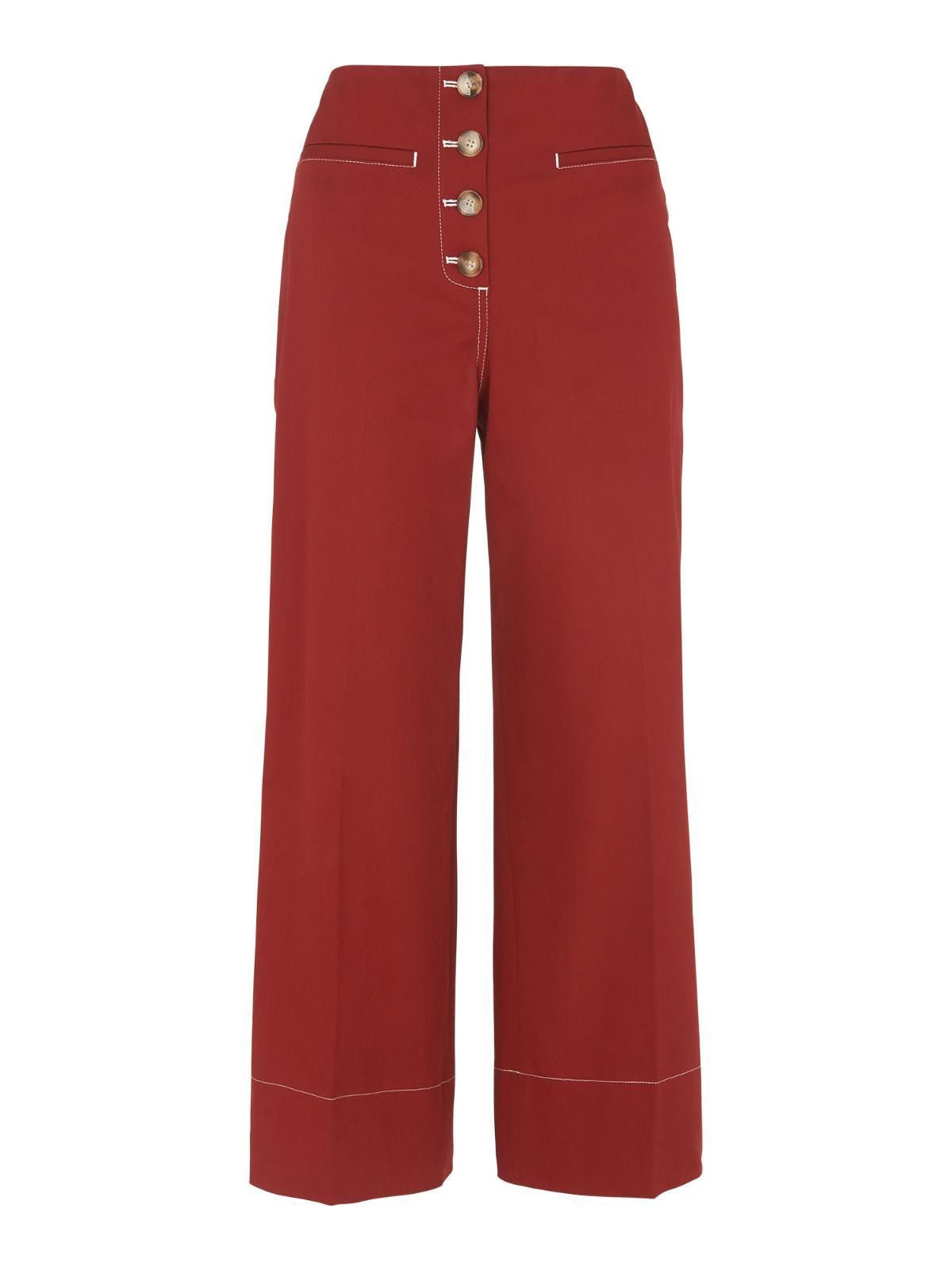 WHISTLES Ladies Rust Red Heidi Button Front Trousers UK4 RRP129 BNWT