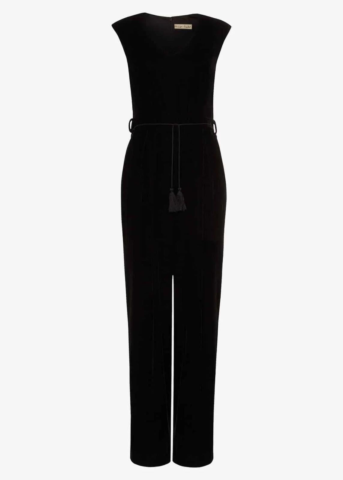 PHASE EIGHT Ladies Black Velvet Adelaide Sleeveless Jumpsuit Size UK6 BNWT
