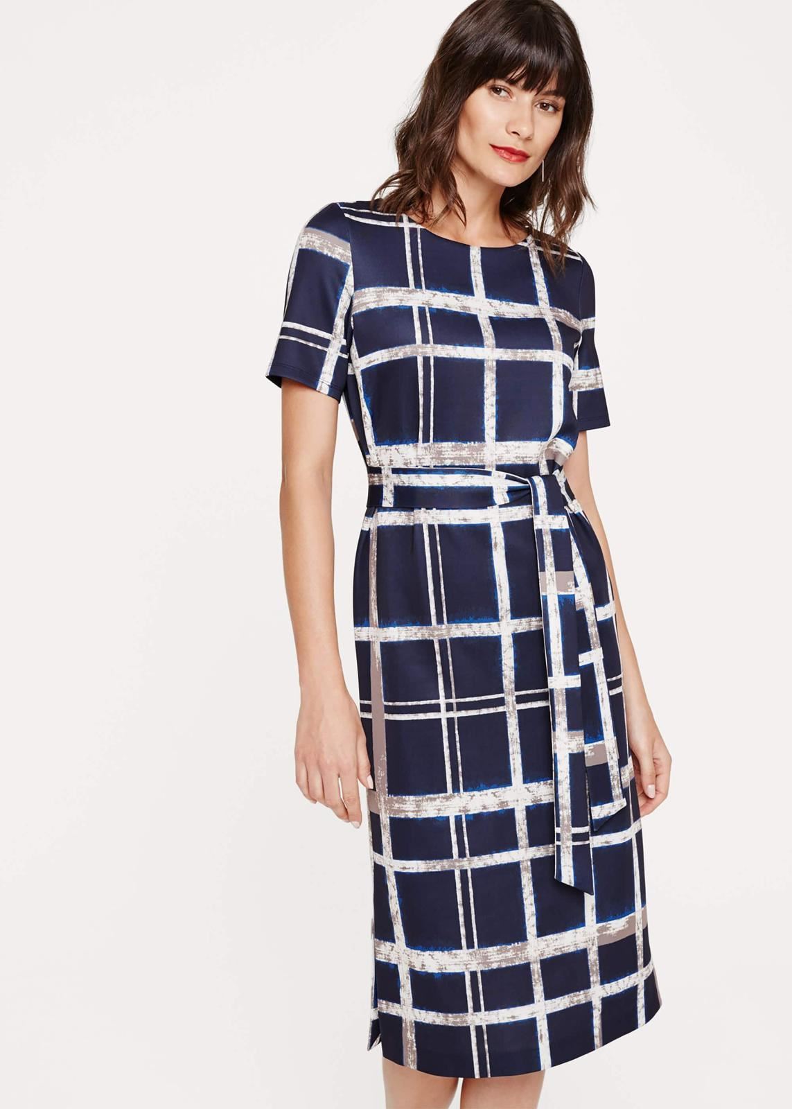 Phase Eight Cherelle Check Midi Pencil Dress Navy/Multi Size UK8 RRP99