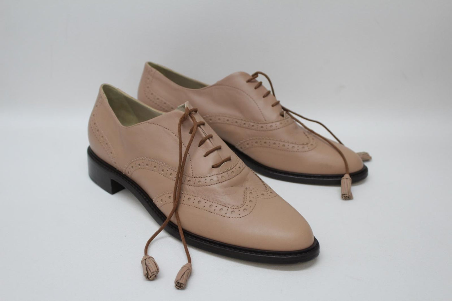 HOBBS Ladies Agatha Brogue Shoes Foundation Pink Leather Lace Up EU 42 UK9 NEW