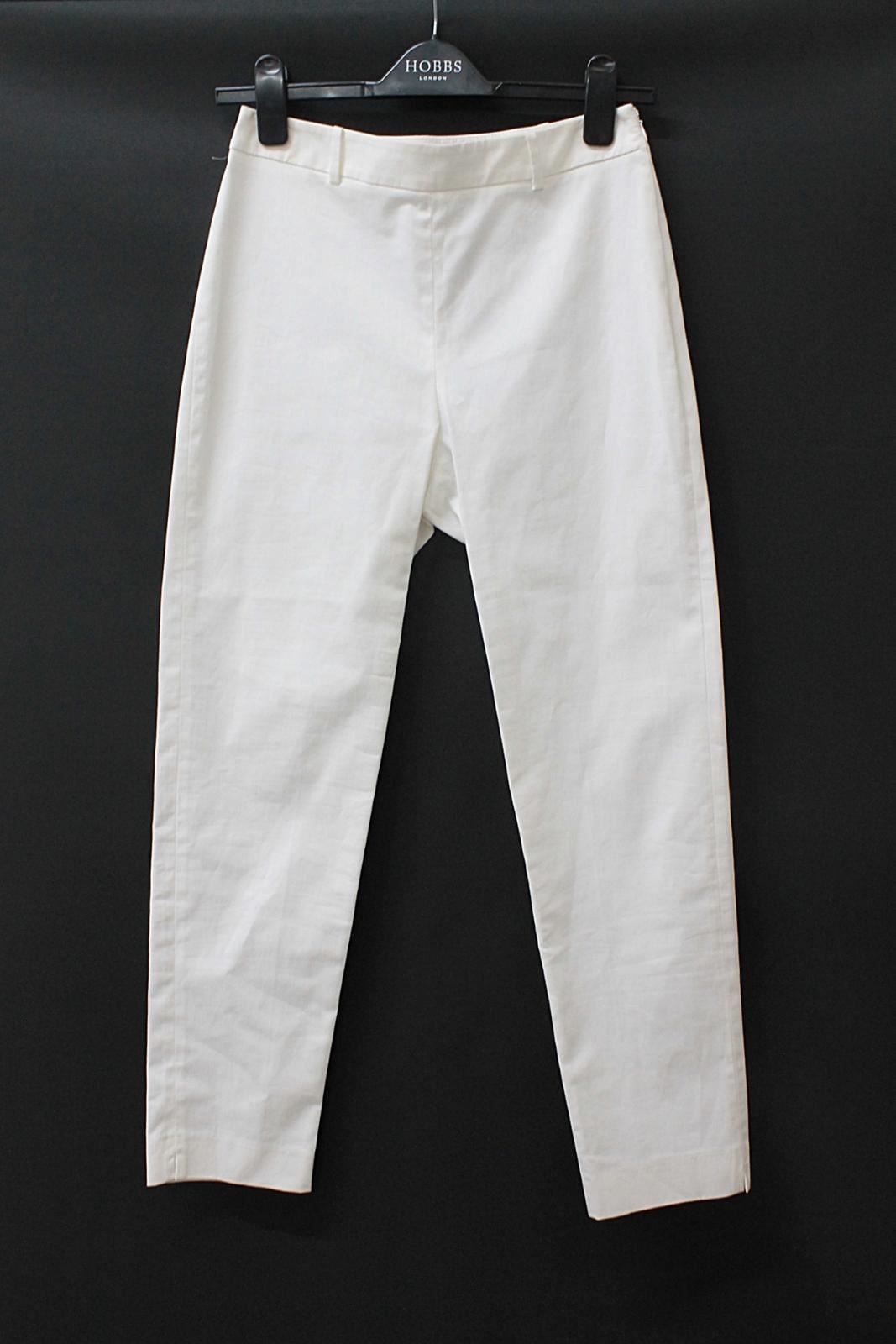 HOBBS Ladies Mallory Capri White Stretch Cotton Blend Trousers UK6 NEW RRP79