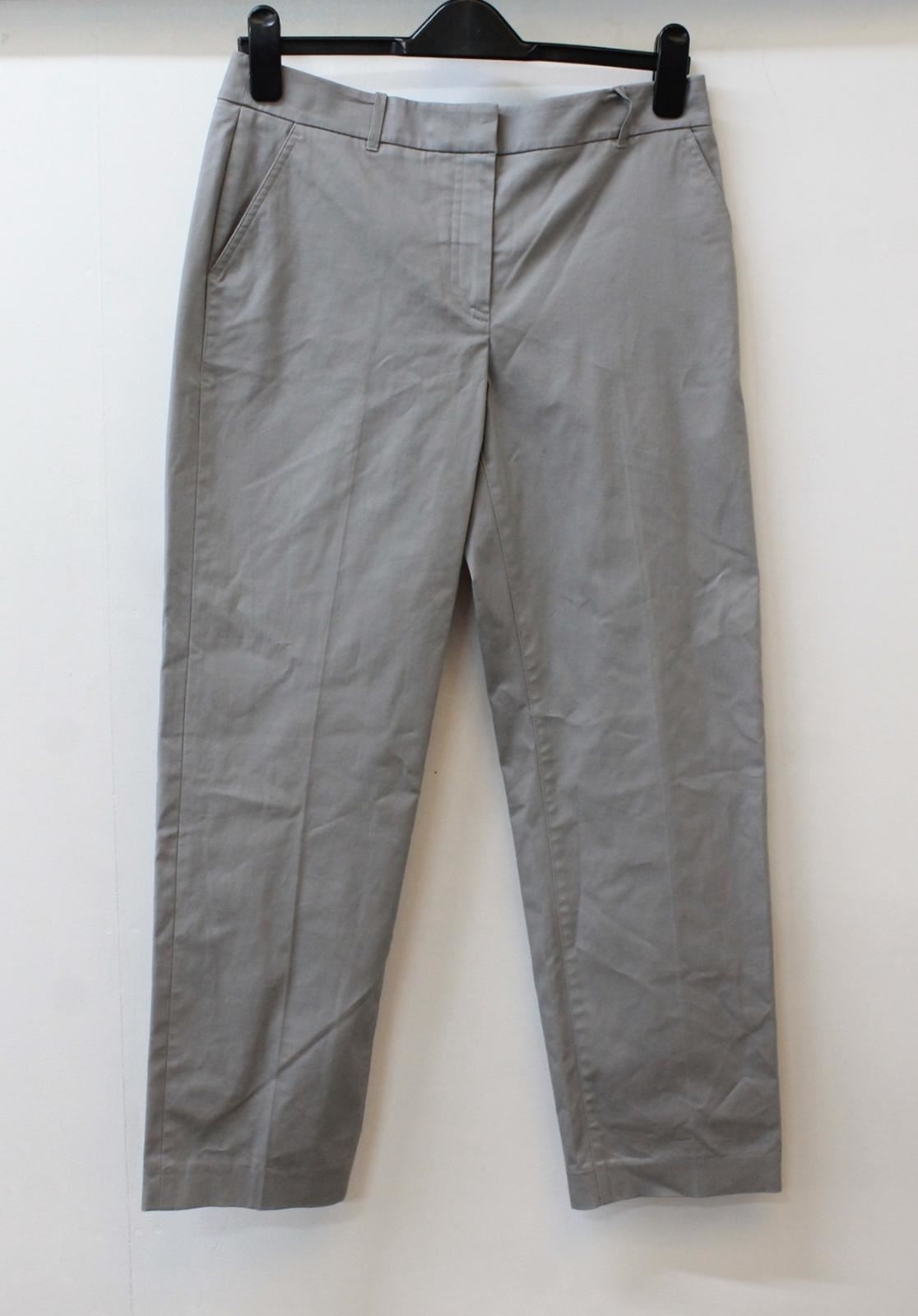 HOBBS Ladies Ava Grey Tapered Cotton Blend Zip Tailored Trousers UK14 NEW RRP79