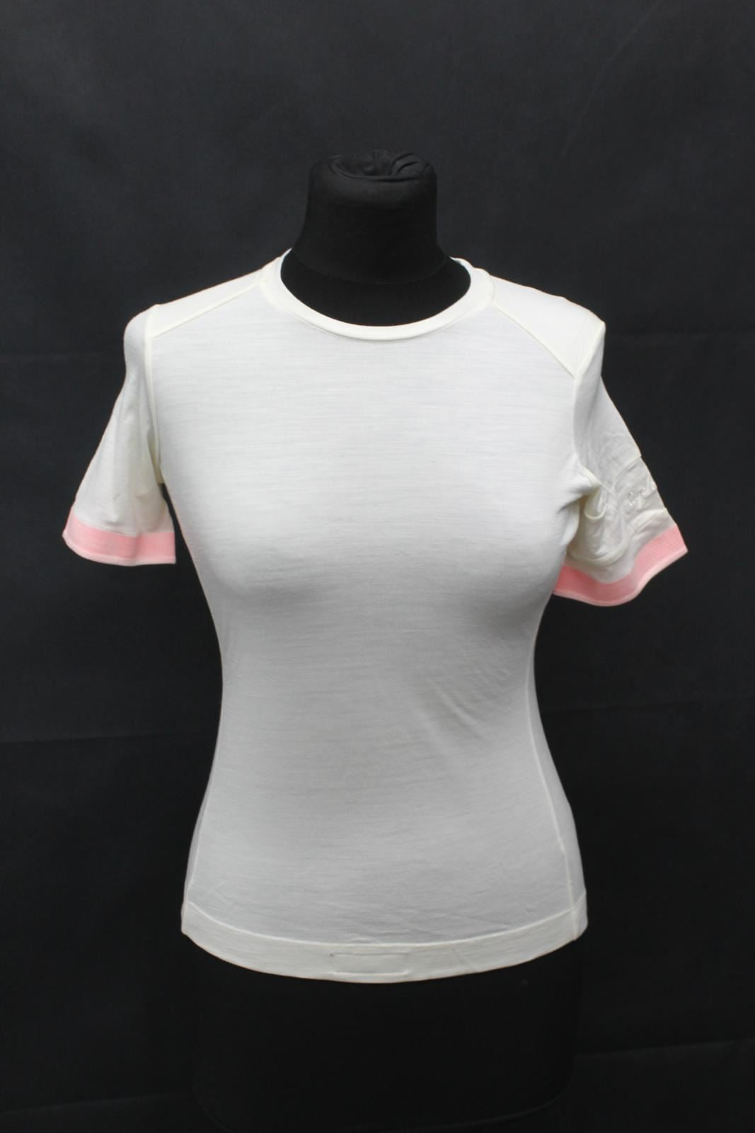 RAPHA Ladies Cream Lightweight Scoop Neck Hi-Vis Stripe Merino T-Shirt XXS BNWT