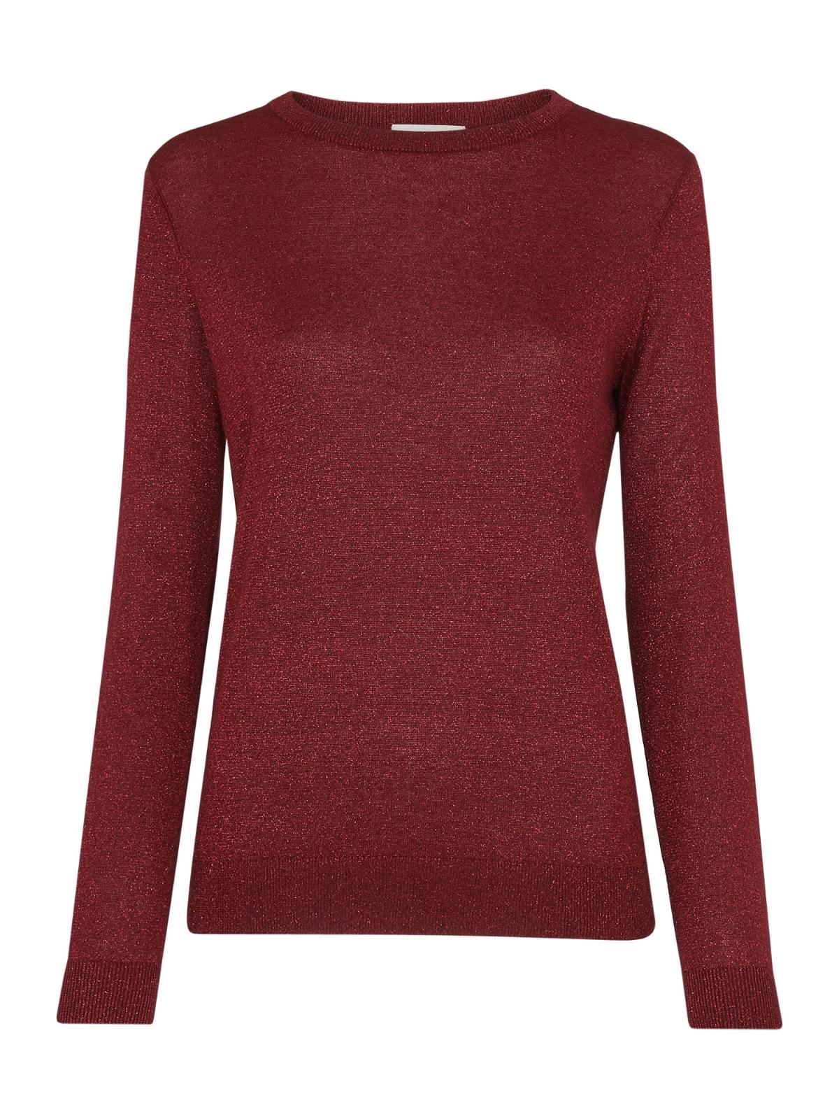 WHISTLES Ladies Burgundy Red Sparkle Crew Neck Knit Jumper UK6 BNWT RRP69